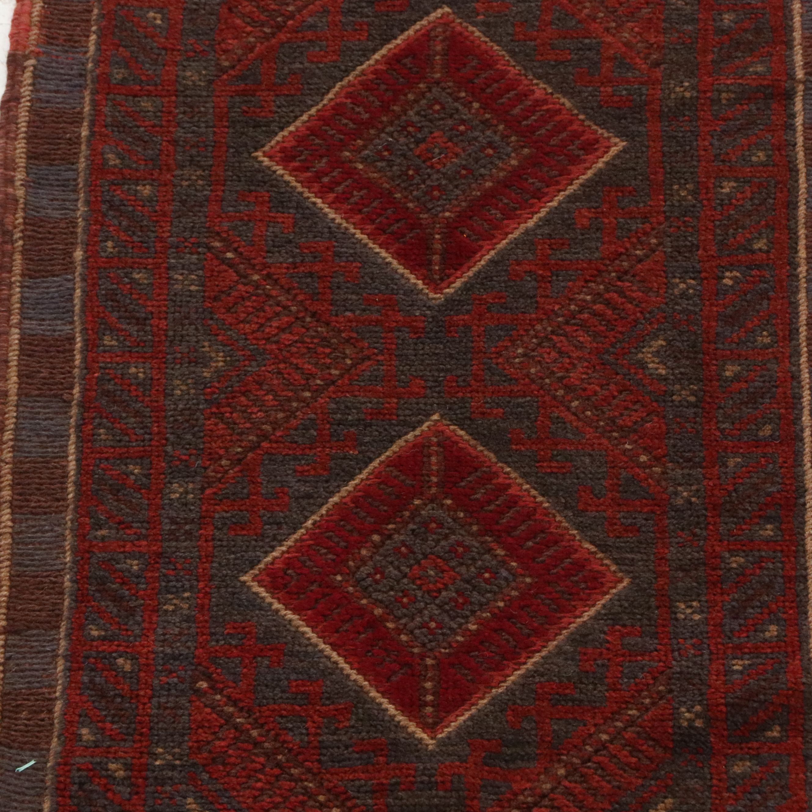 1'11 x 7'10 Handwoven Mixed Technique Afghan Mashwani Carpet Runner
