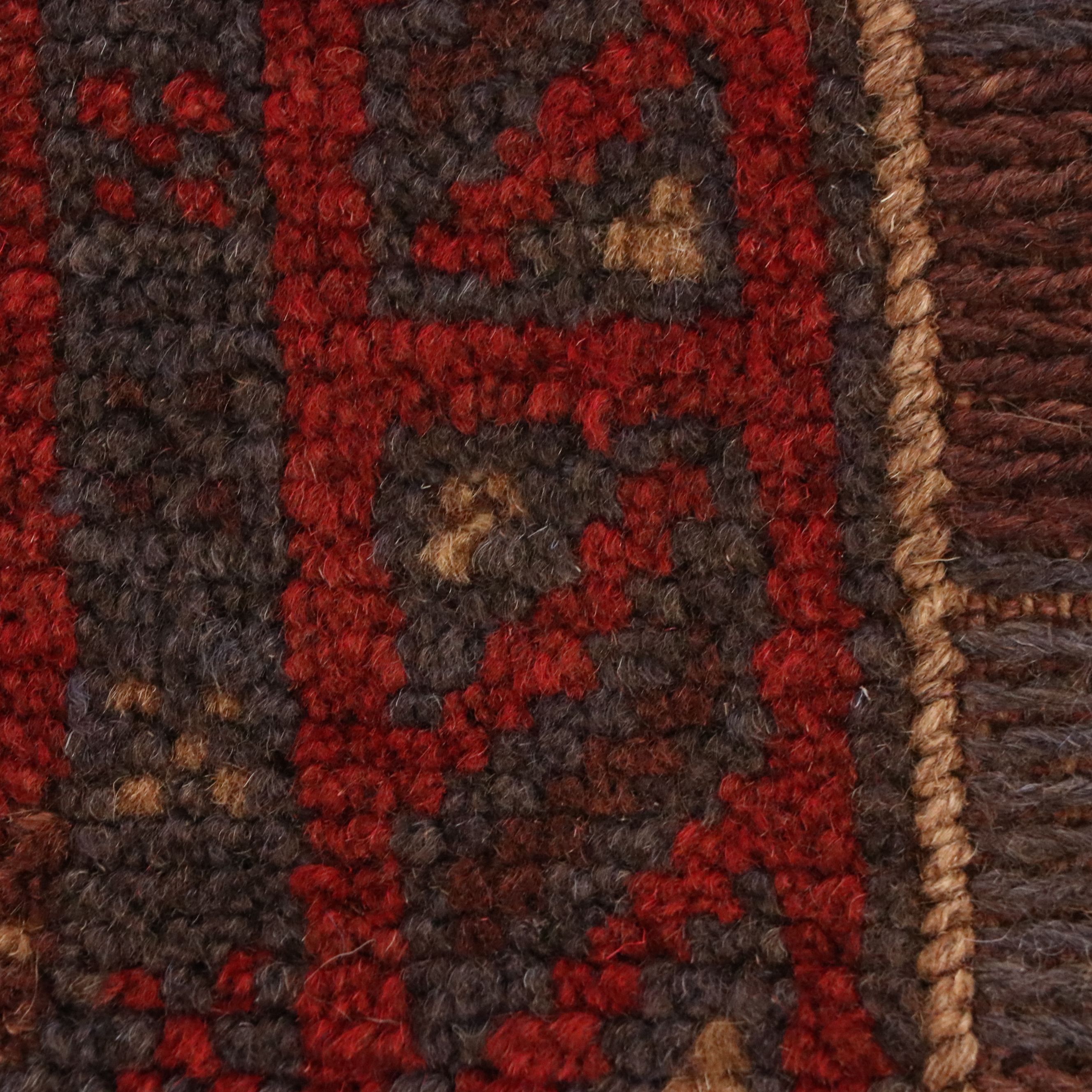 1'11 x 7'10 Handwoven Mixed Technique Afghan Mashwani Carpet Runner