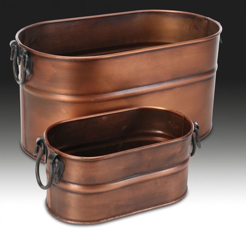 Copper Finish Firewood Tubs