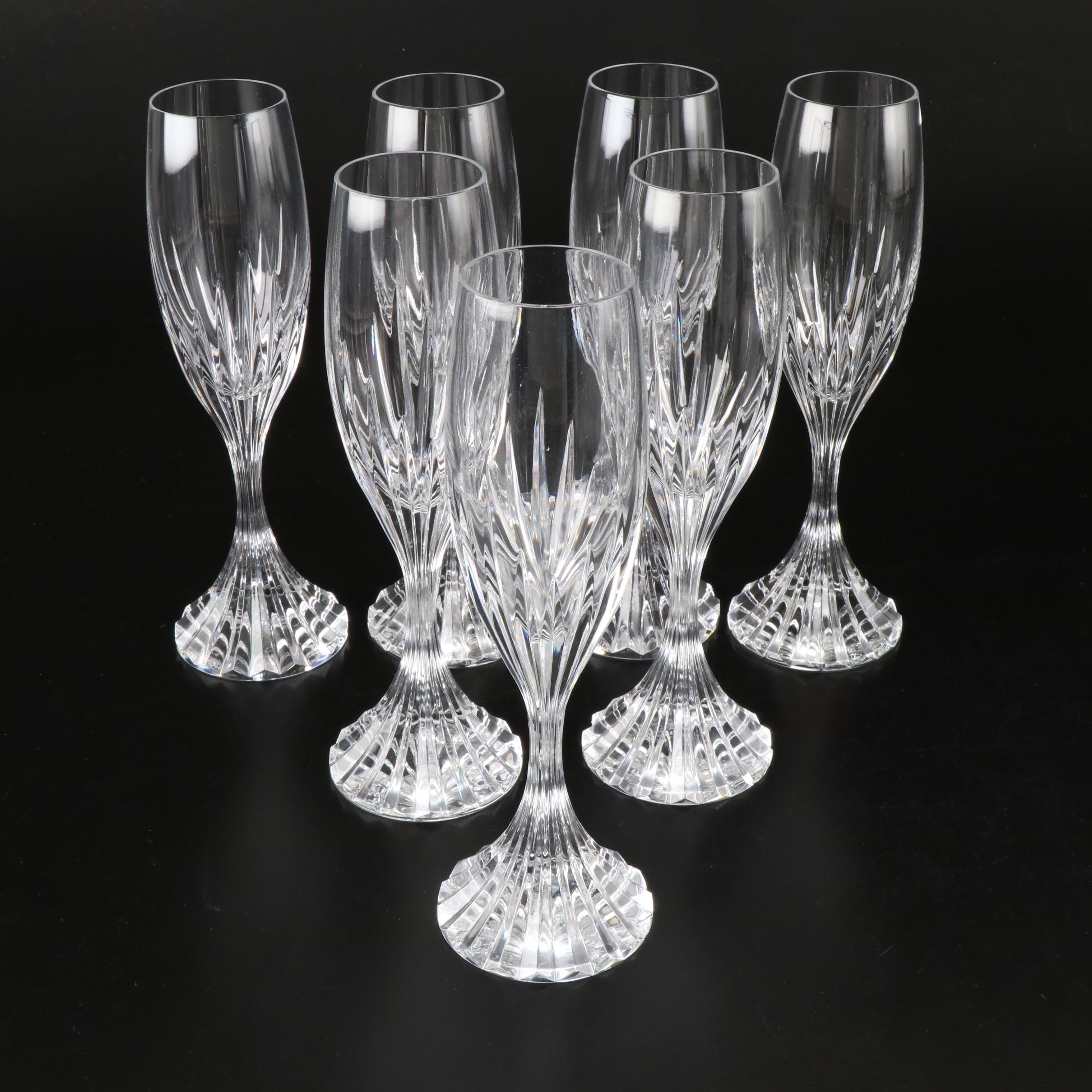 Baccarat "Massena" Crystal Fluted Champagne Glasses