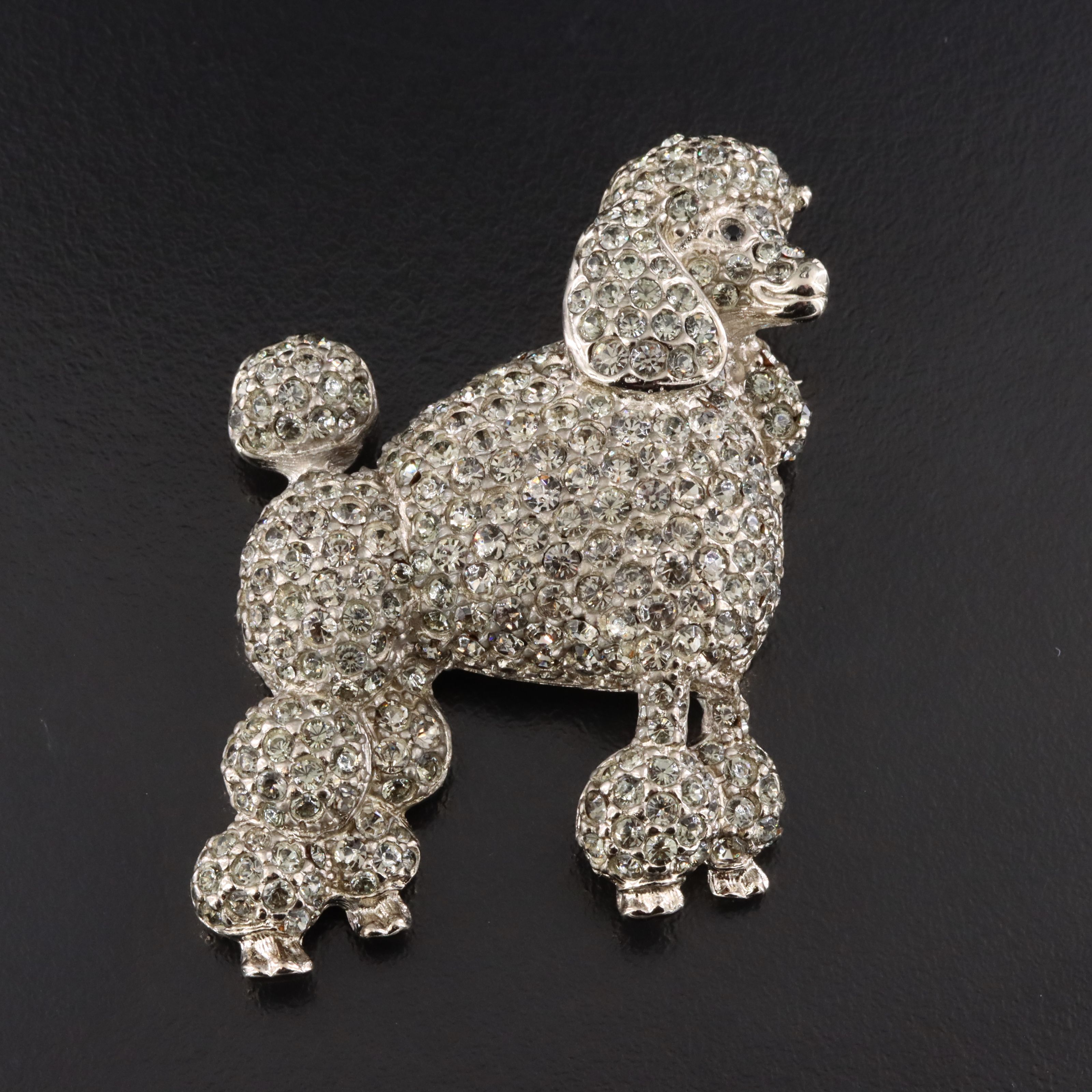 Vintage Jackie Orr Rhinestone Poodle Brooch