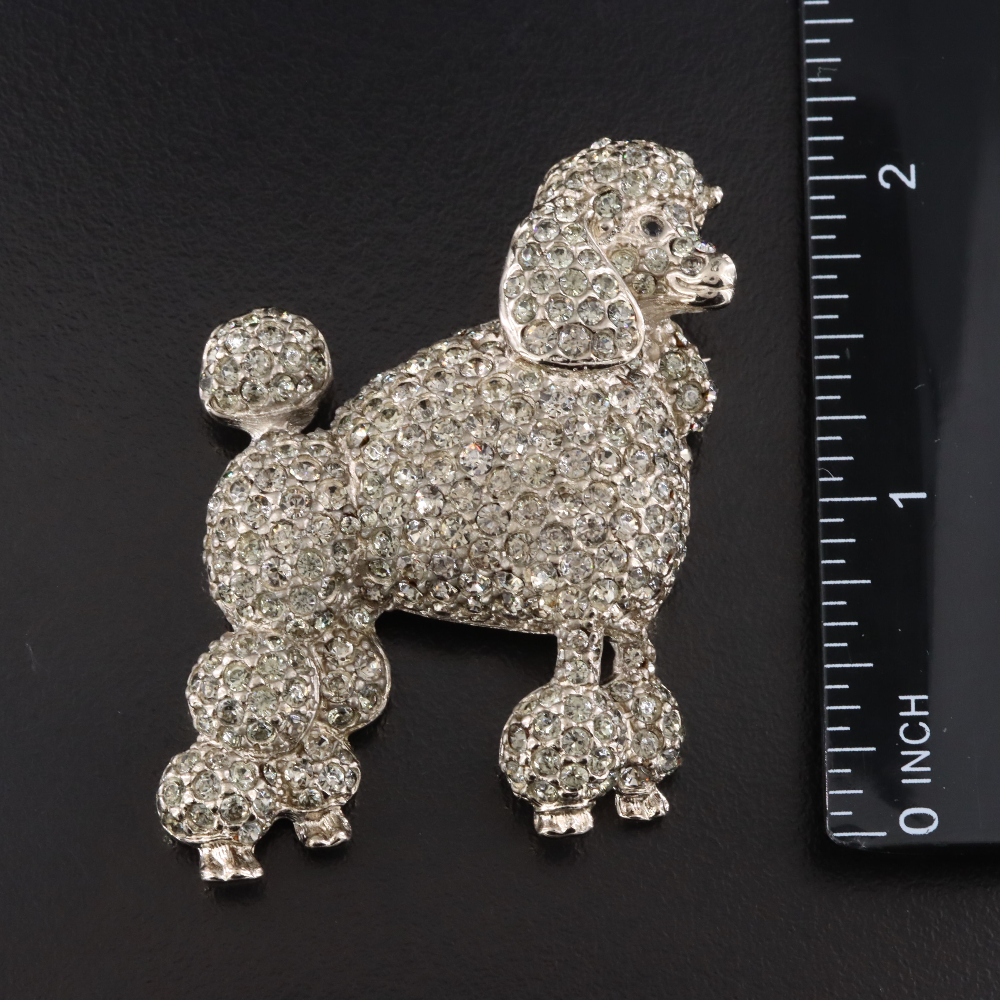 Vintage Jackie Orr Rhinestone Poodle Brooch