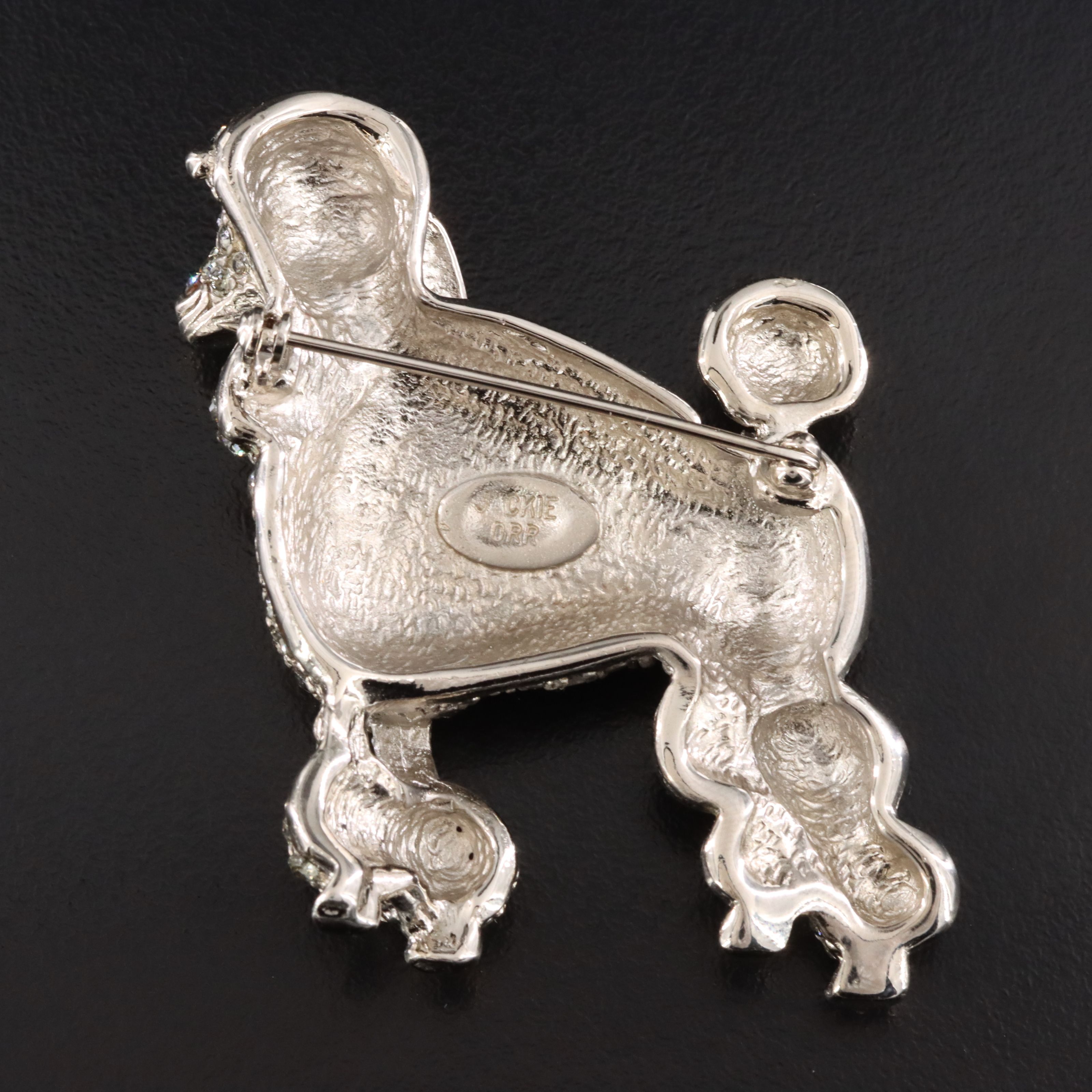 Vintage Jackie Orr Rhinestone Poodle Brooch