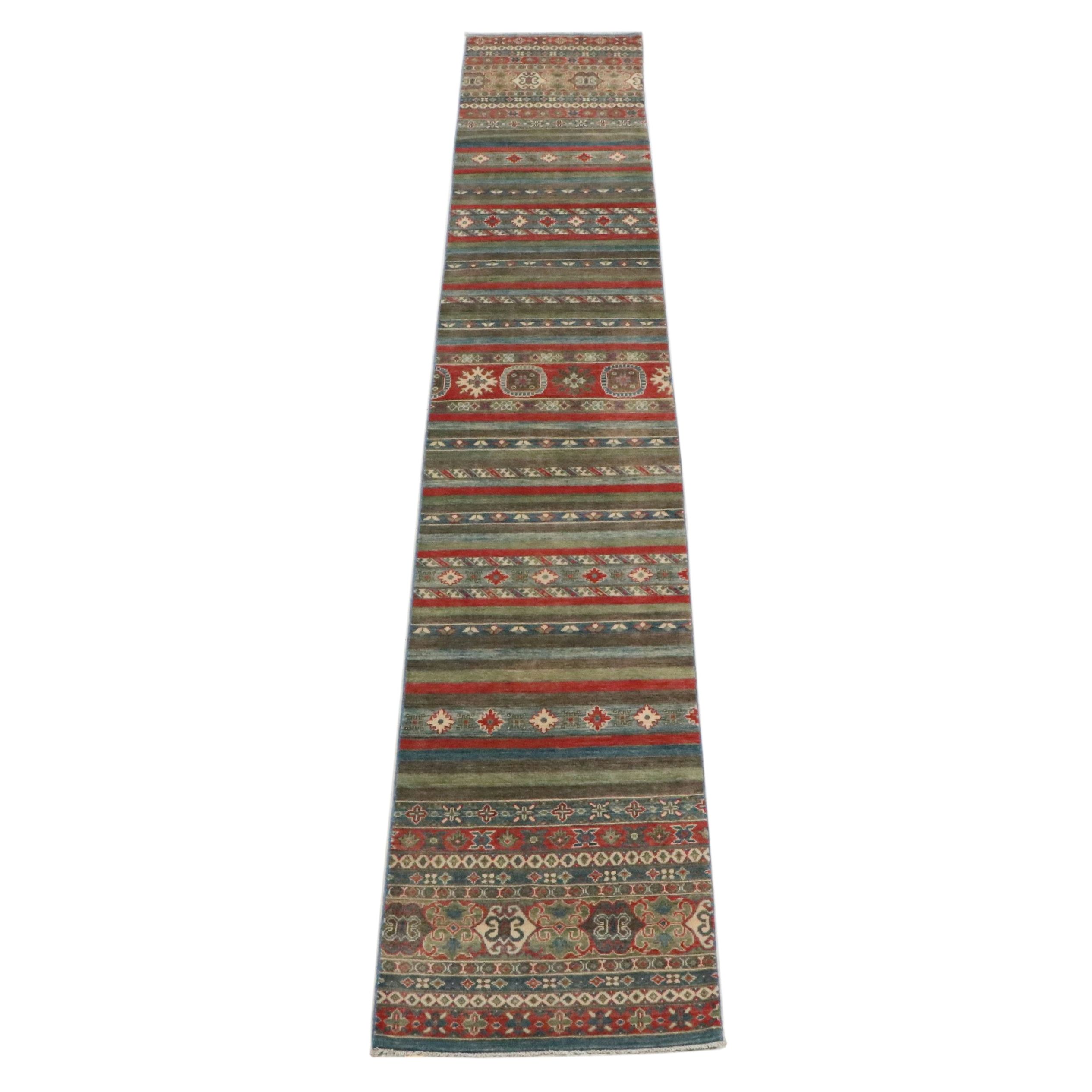 2'9 x 16' Hand-Knotted Turkish Kazak Style Carpet or Stair Runner