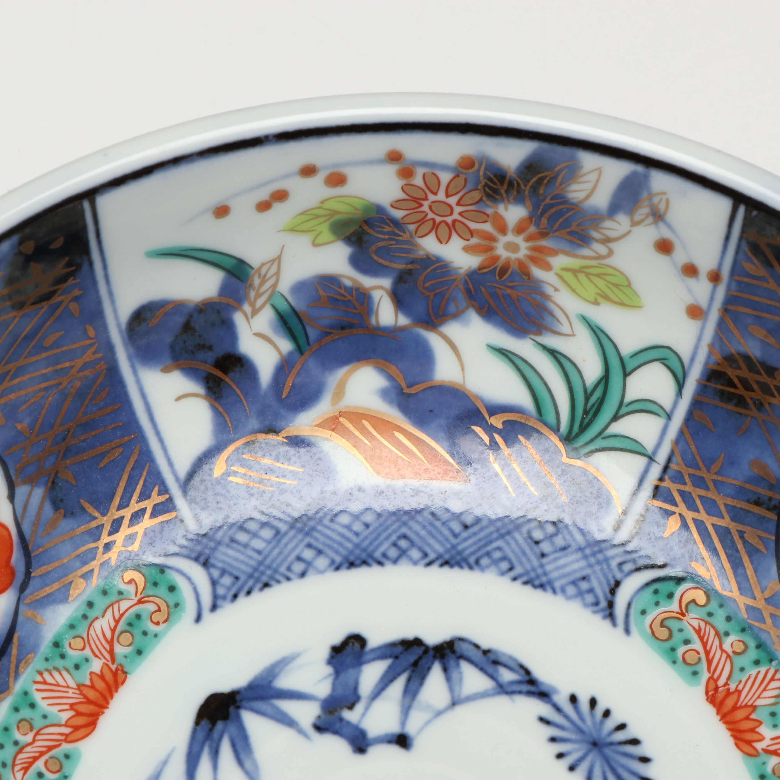 Japanese Satsuma and Imari Style Porcelain Bowls with Other Trays