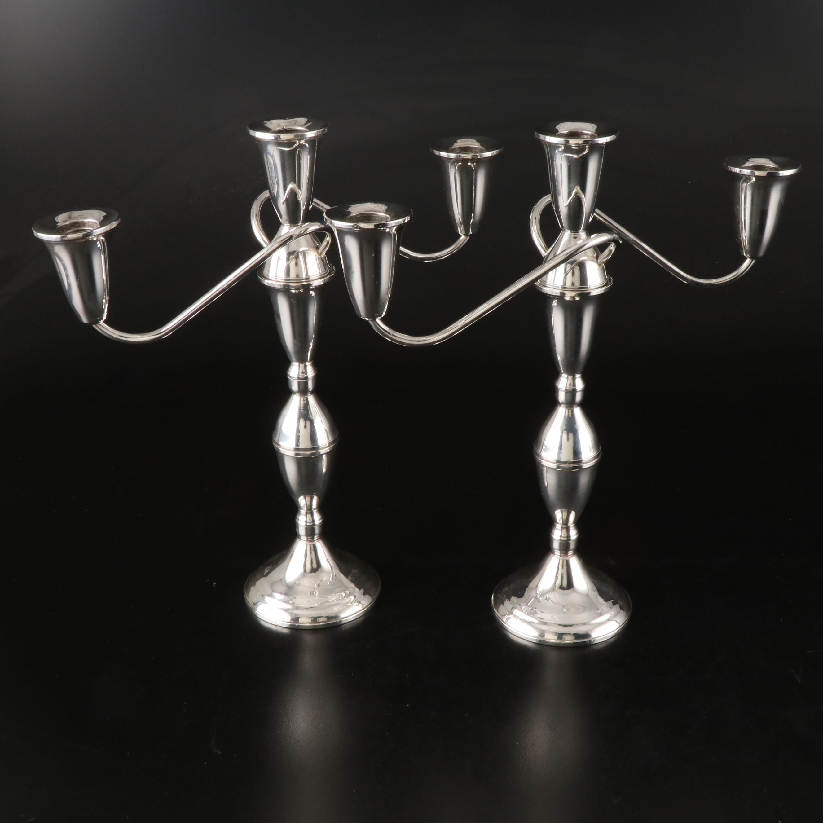 Pair of Raimond Weighted Sterling Silver Candelabra
