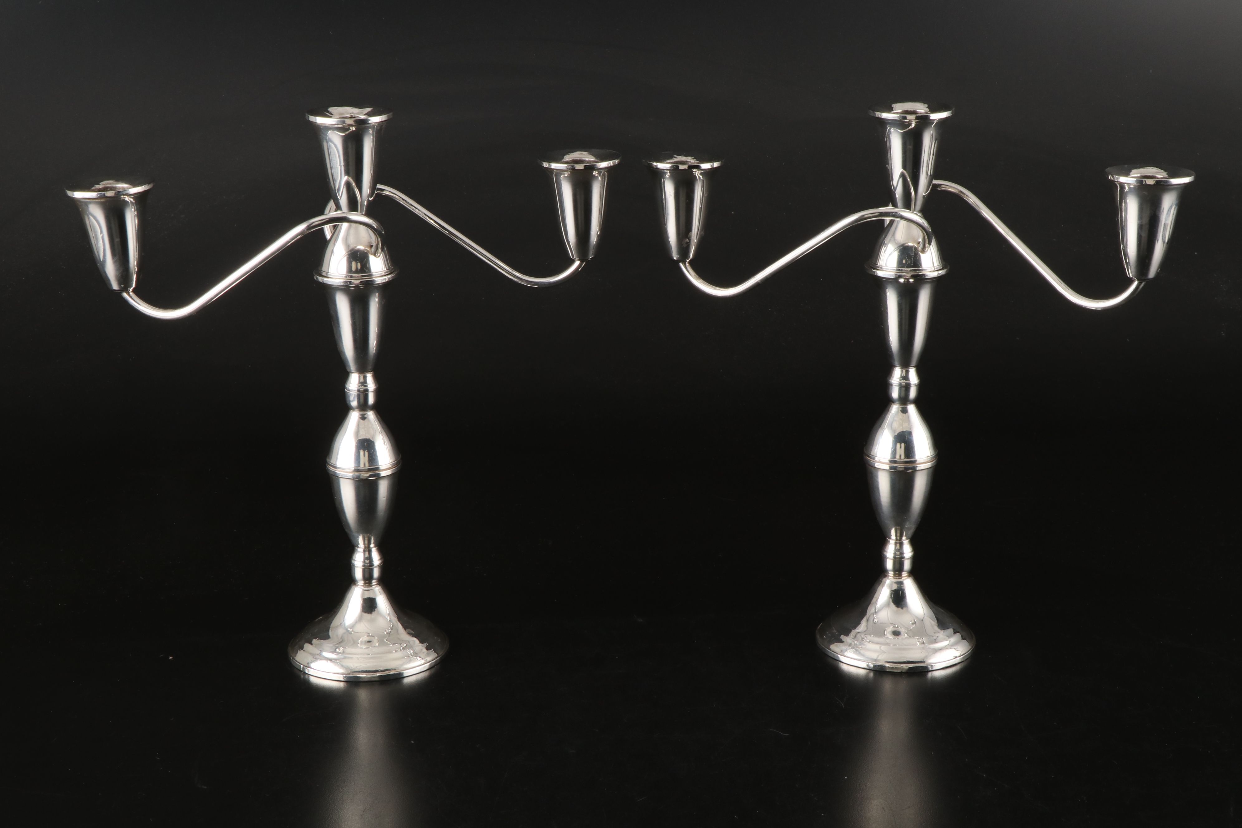 Pair of Raimond Weighted Sterling Silver Candelabra