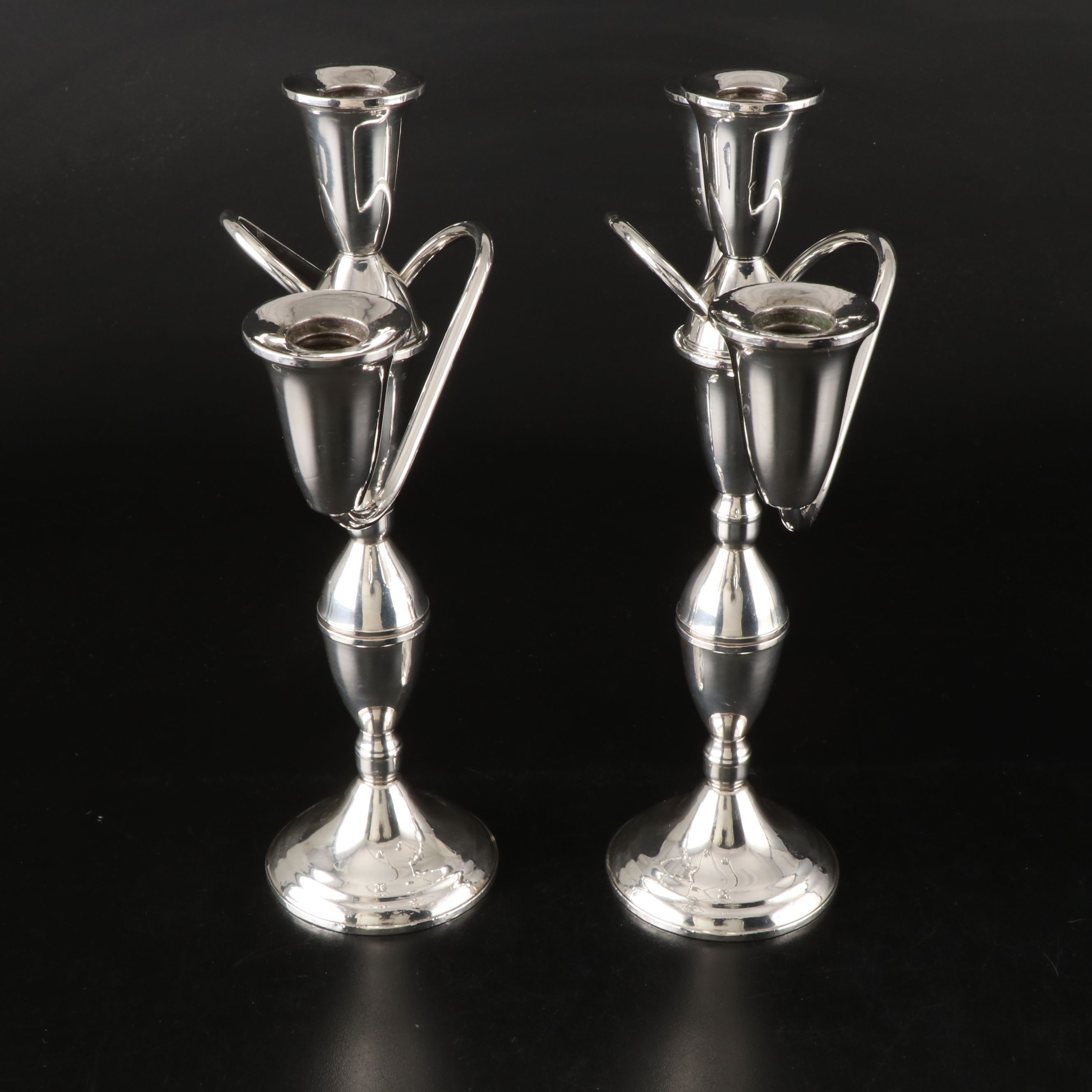 Pair of Raimond Weighted Sterling Silver Candelabra
