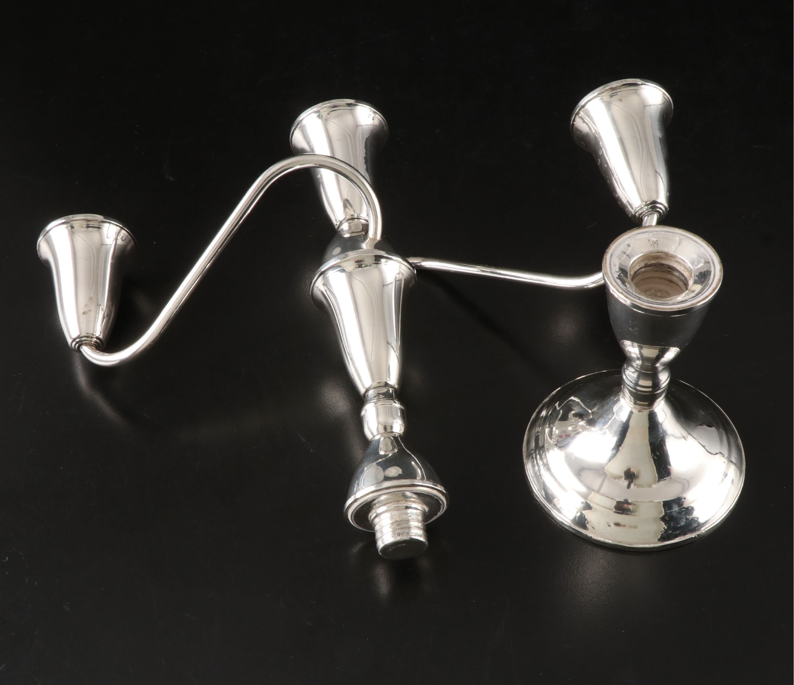 Pair of Raimond Weighted Sterling Silver Candelabra
