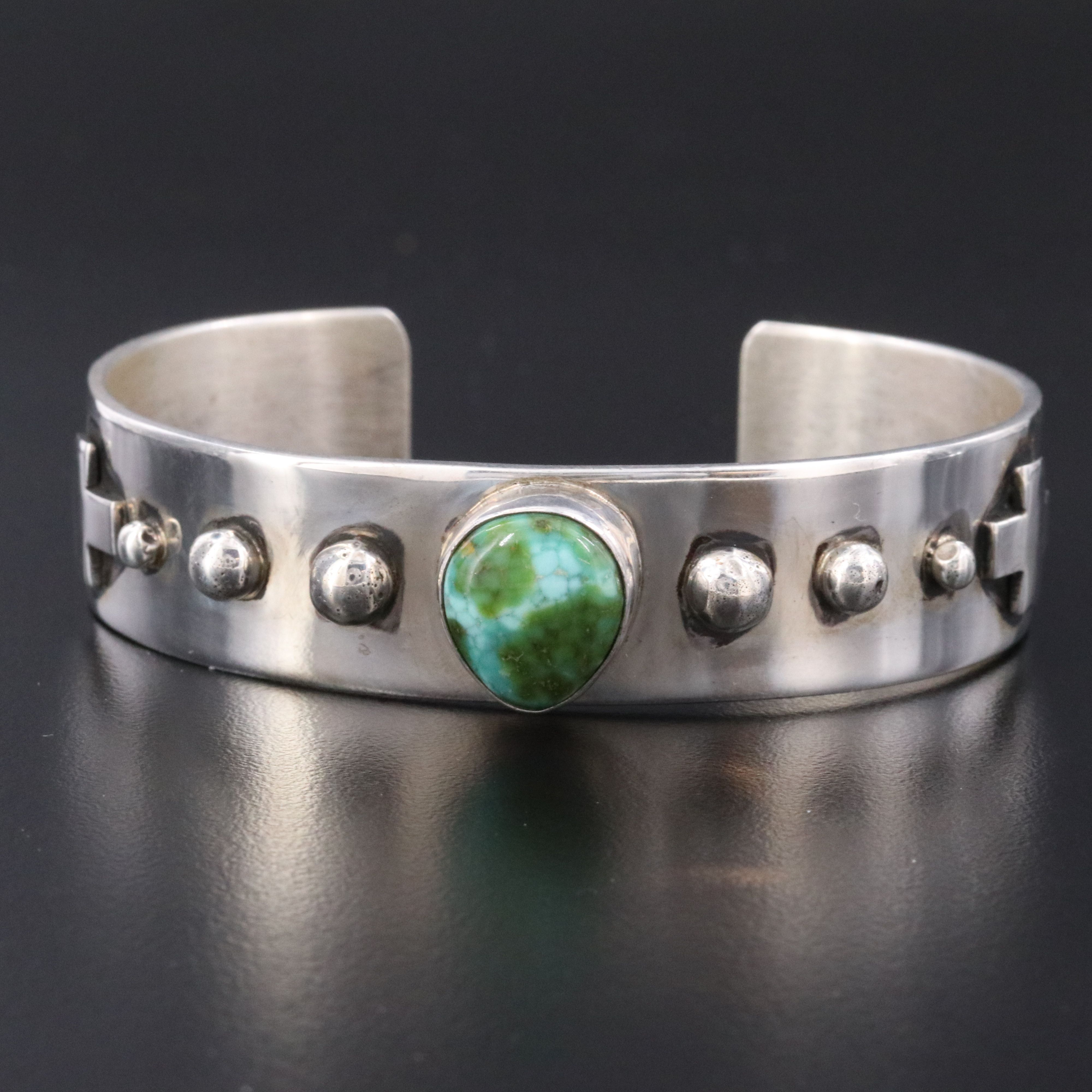 Albert Jake Navajo Diné & Heavy By Hand Trading Co. Sterling Turquoise Bracelet