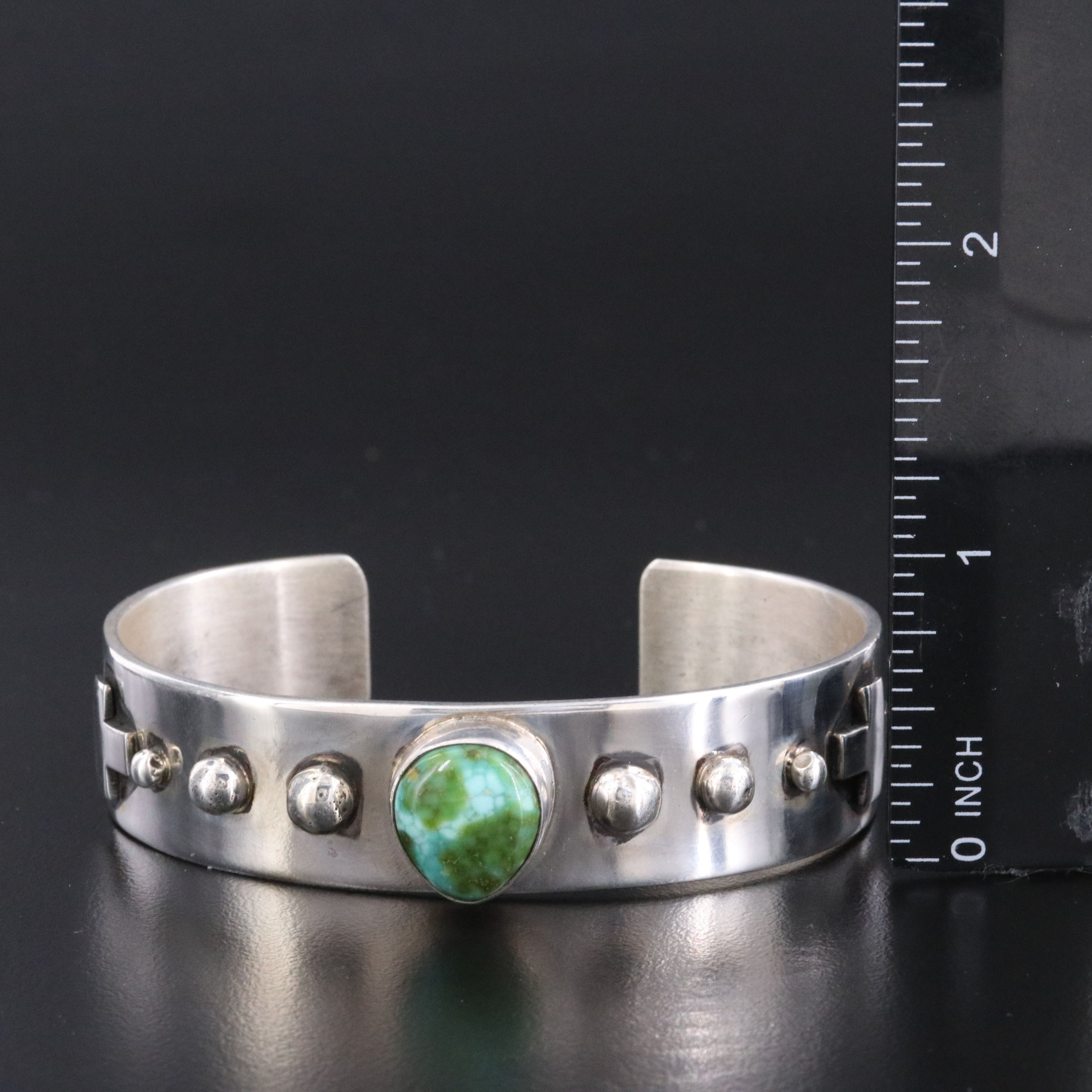 Albert Jake Navajo Diné & Heavy By Hand Trading Co. Sterling Turquoise Bracelet