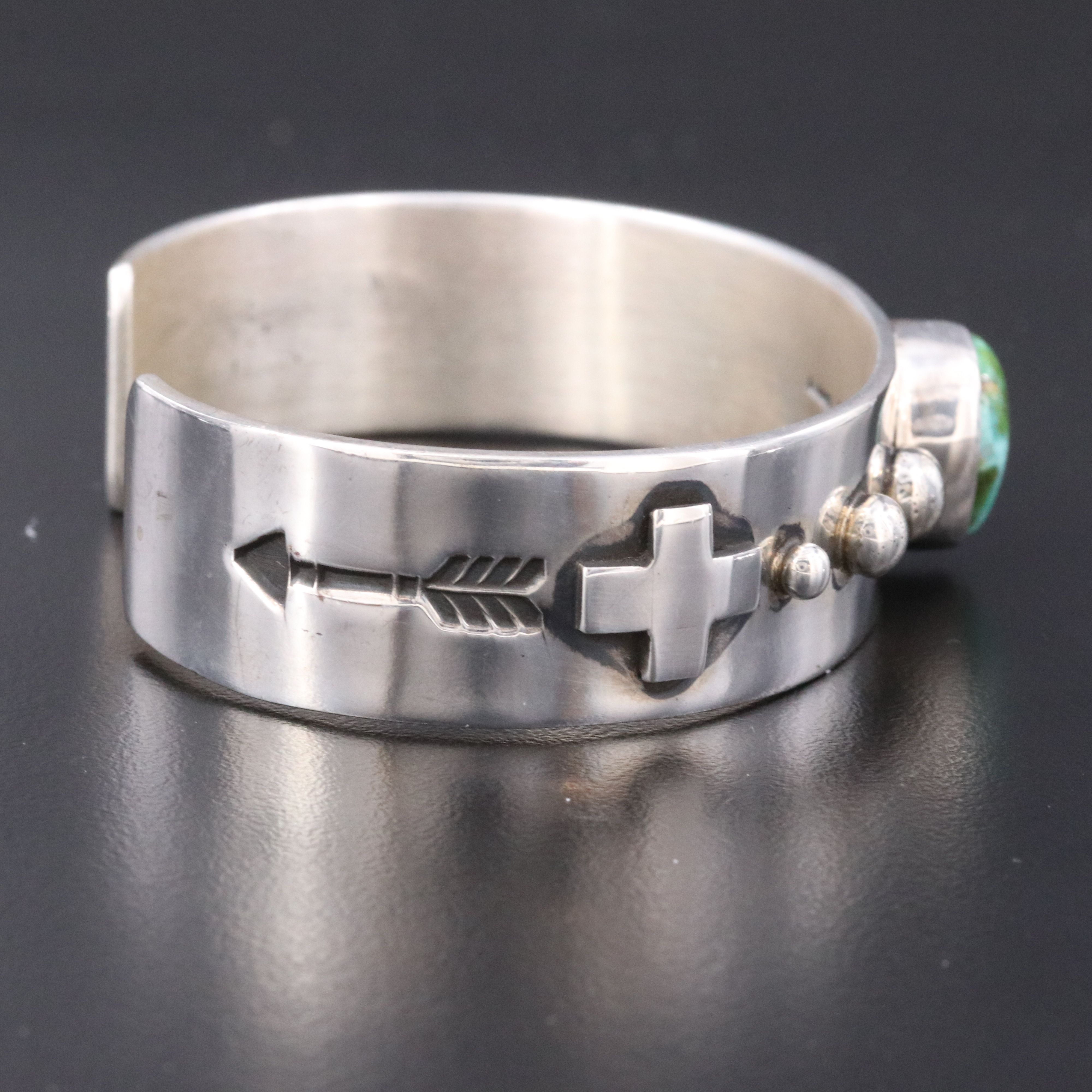 Albert Jake Navajo Diné & Heavy By Hand Trading Co. Sterling Turquoise Bracelet