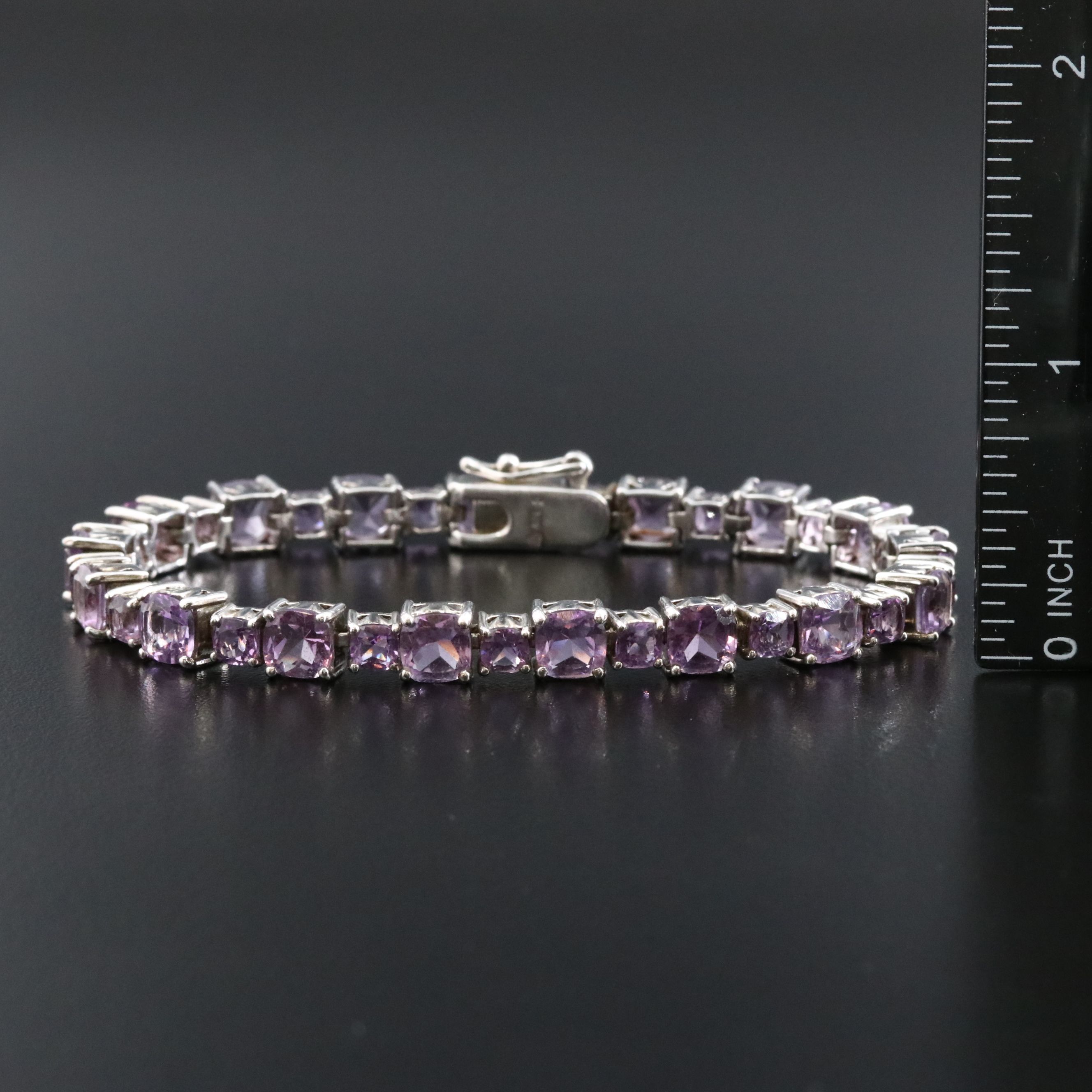 Sterling Amethyst Line Bracelet