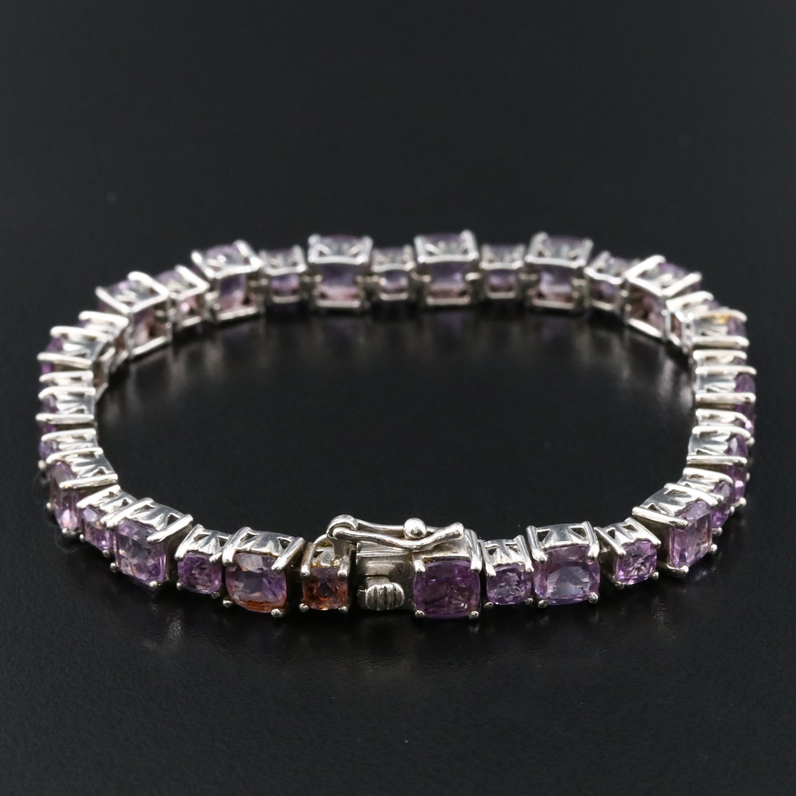 Sterling Amethyst Line Bracelet
