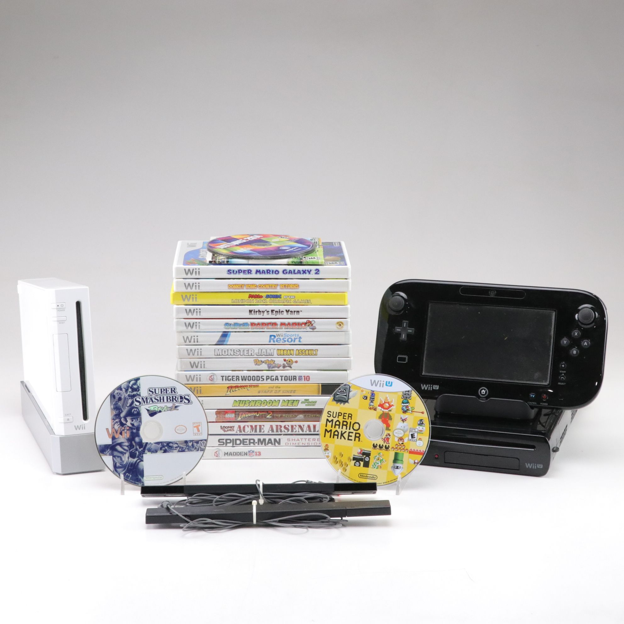 Nintendo Wii and Wii U Consoles with Game Collection
