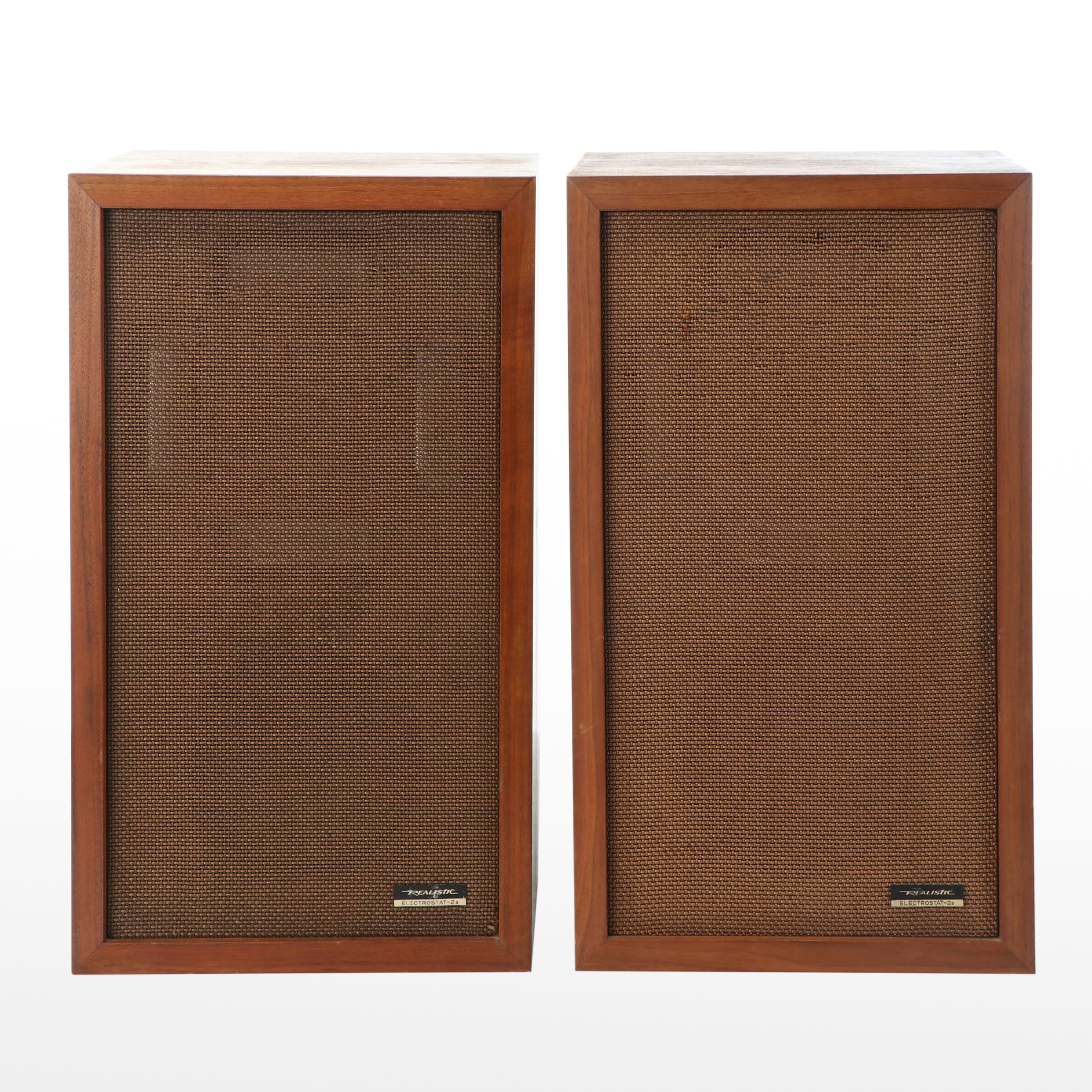 Realistic Electrostat-2a Wood Case Speaker Pair, Late 20th Century