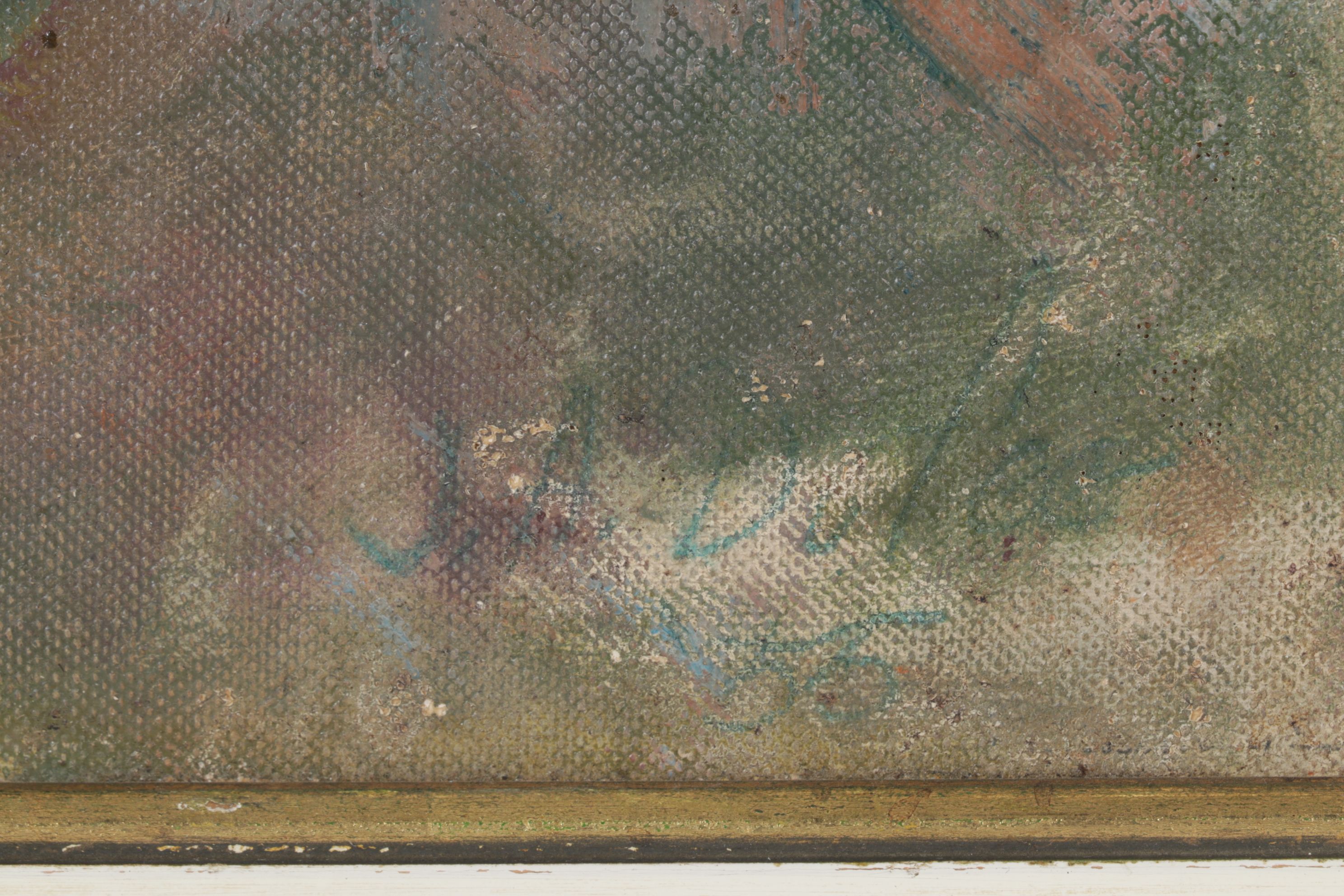 J. A. Dufes Portrait Acrylic Painting of Elder in Traditional Clothes, 1955