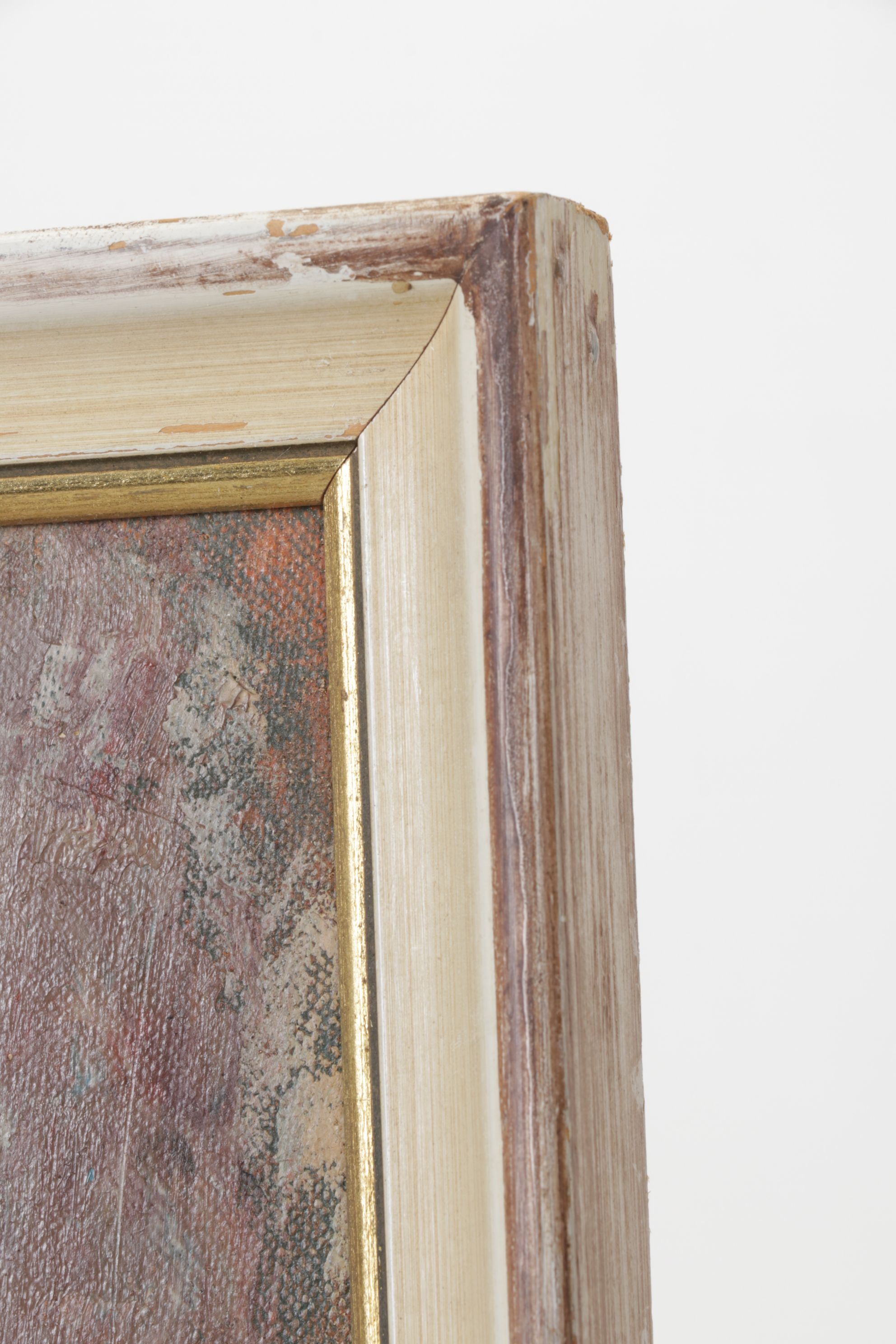 J. A. Dufes Portrait Acrylic Painting of Elder in Traditional Clothes, 1955