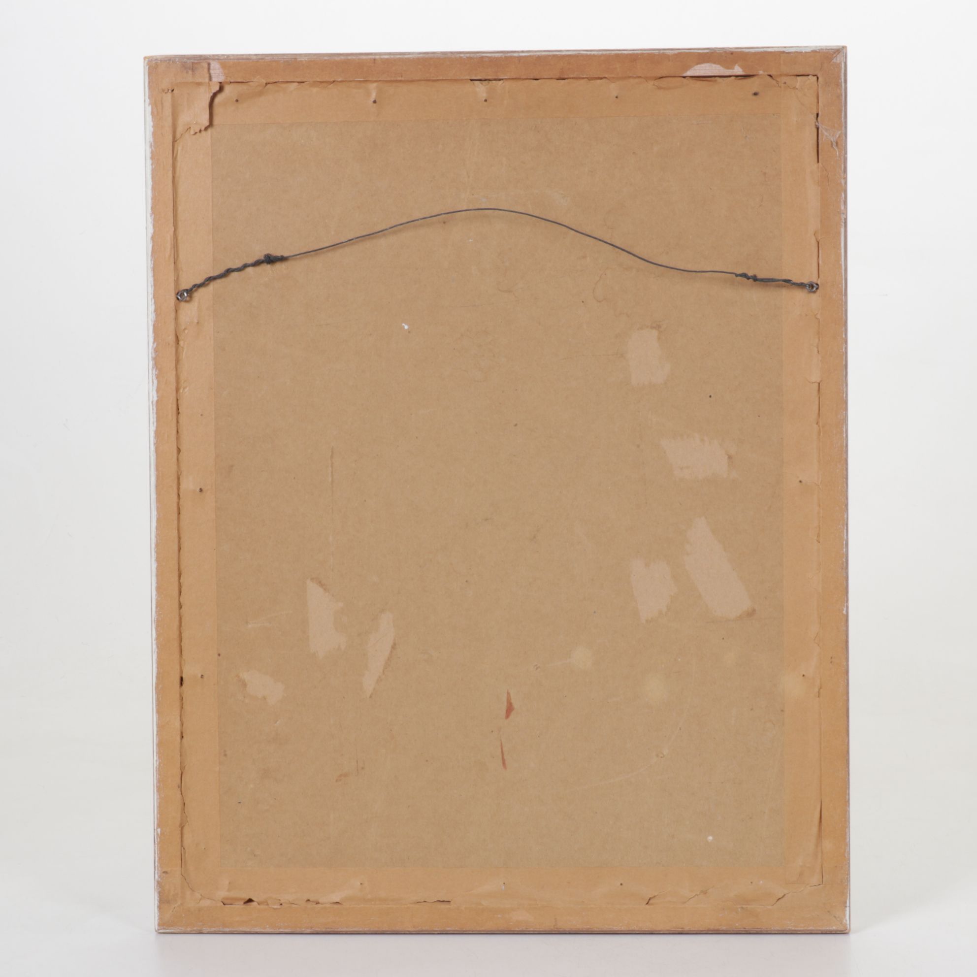 J. A. Dufes Portrait Acrylic Painting of Elder in Traditional Clothes, 1955