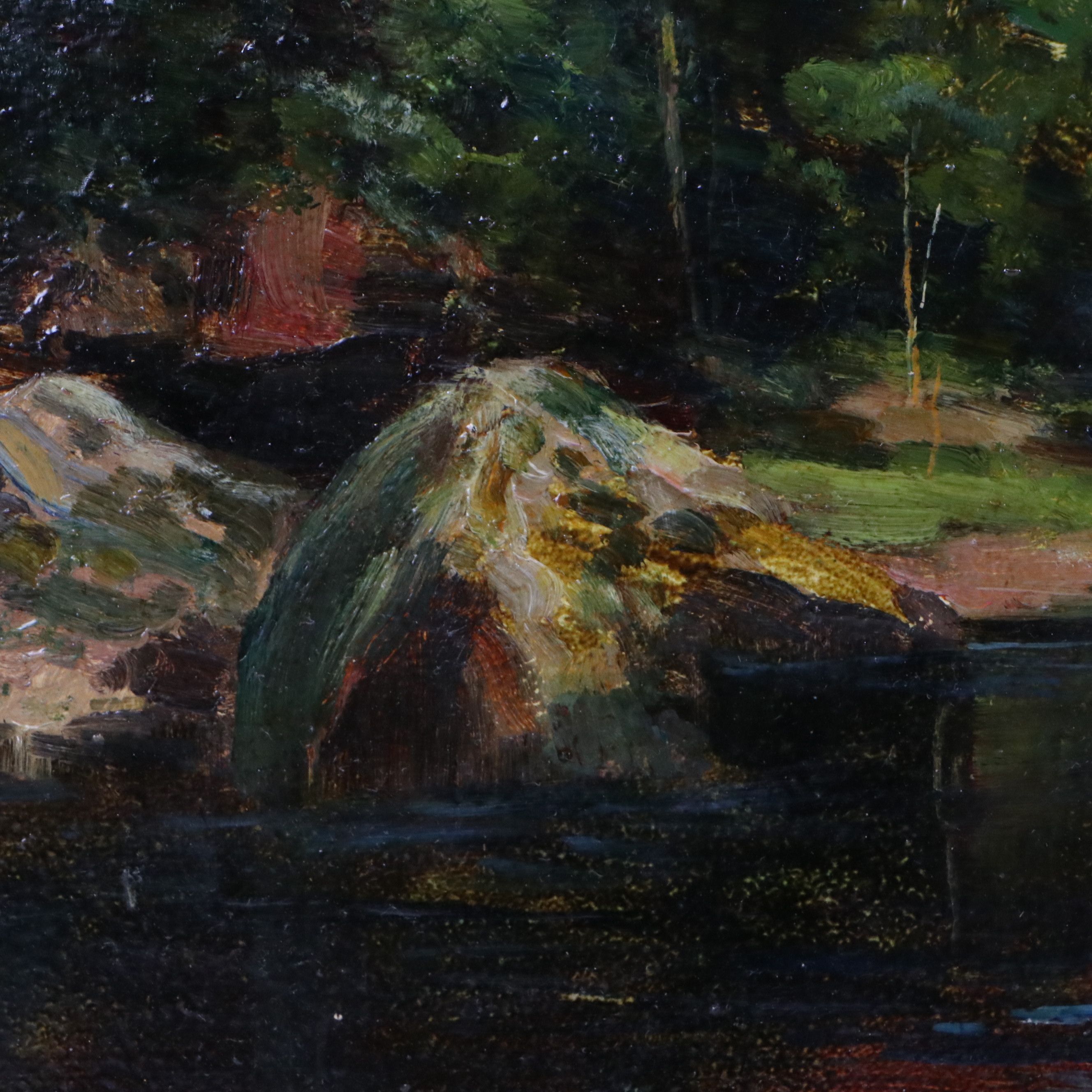 H. Phelan Gibb Oil Painting "Evening in the Esk near Gilnockie," 1904