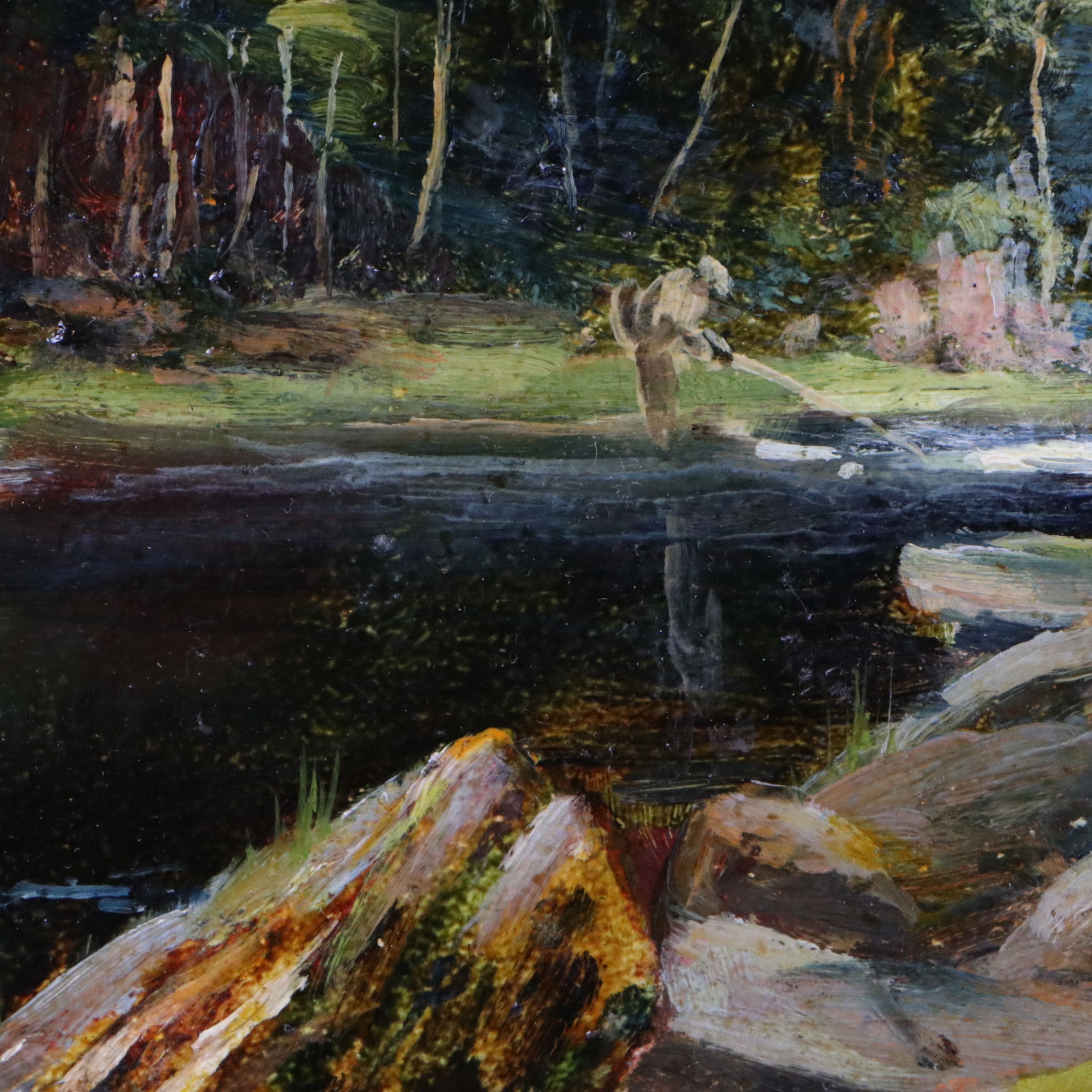 H. Phelan Gibb Oil Painting "Evening in the Esk near Gilnockie," 1904