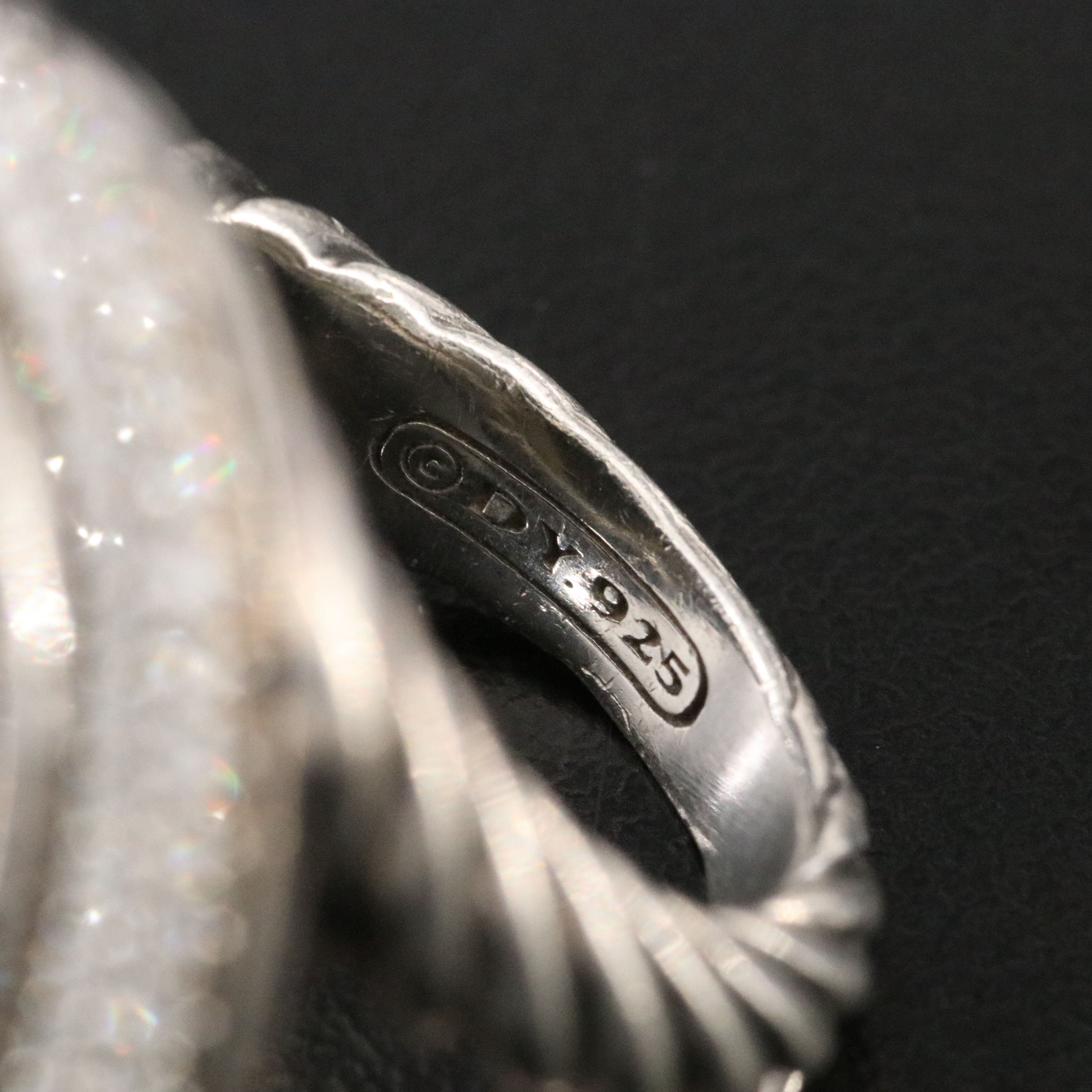 David Yurman Sterling Black Orchid and 0.76 CTW Diamond Oval Ring