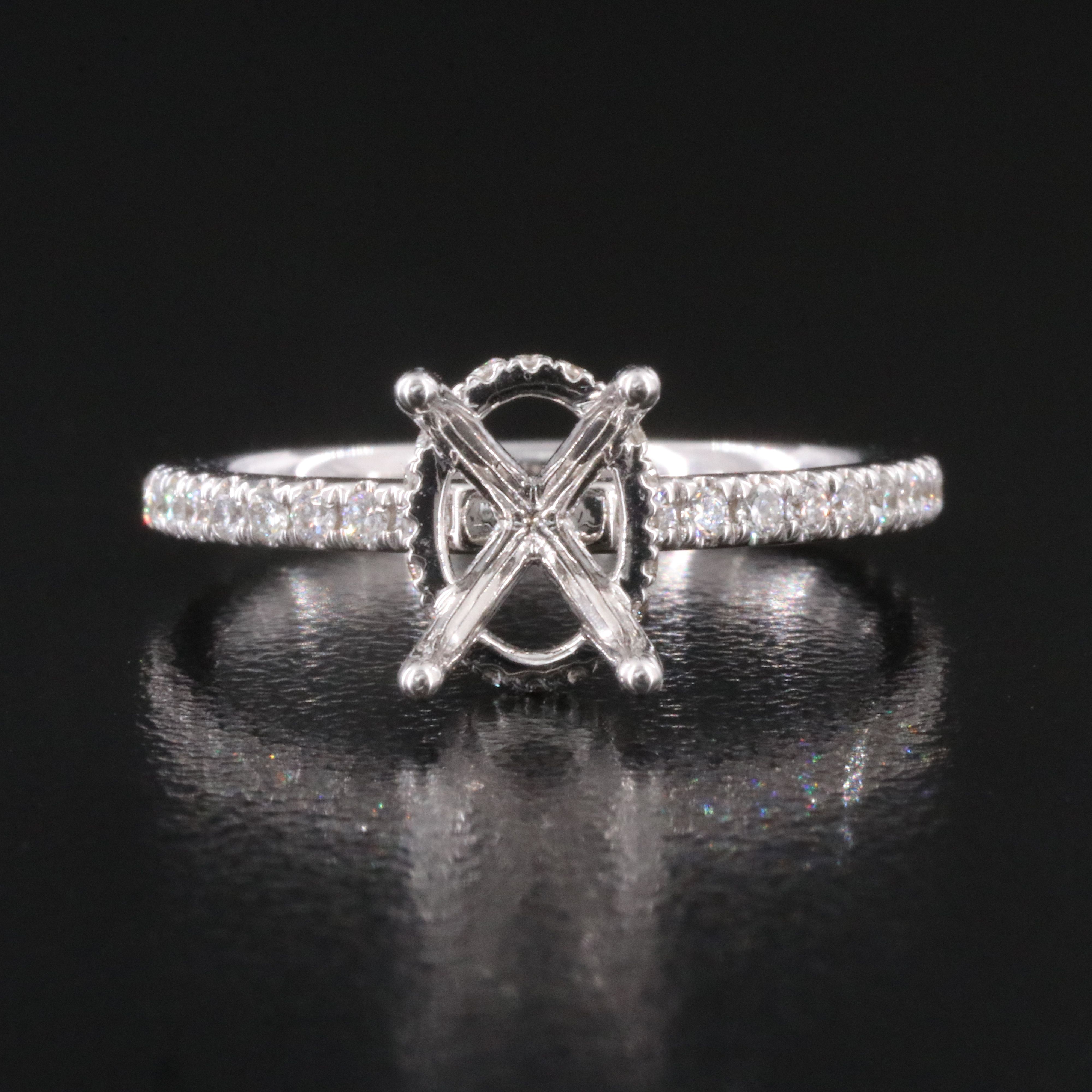 18K 0.38 CTW Diamond Semi Mount Ring
