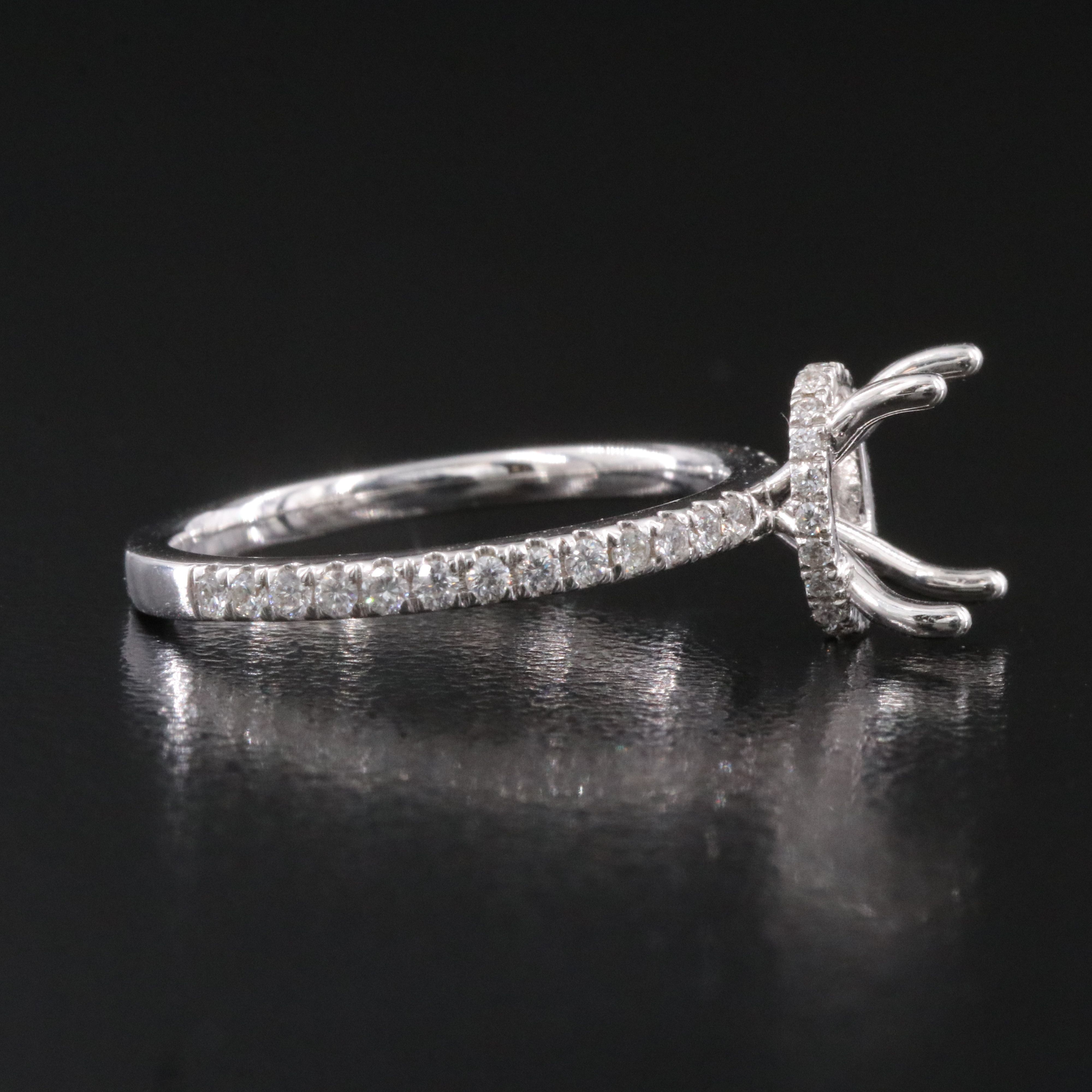 18K 0.38 CTW Diamond Semi Mount Ring