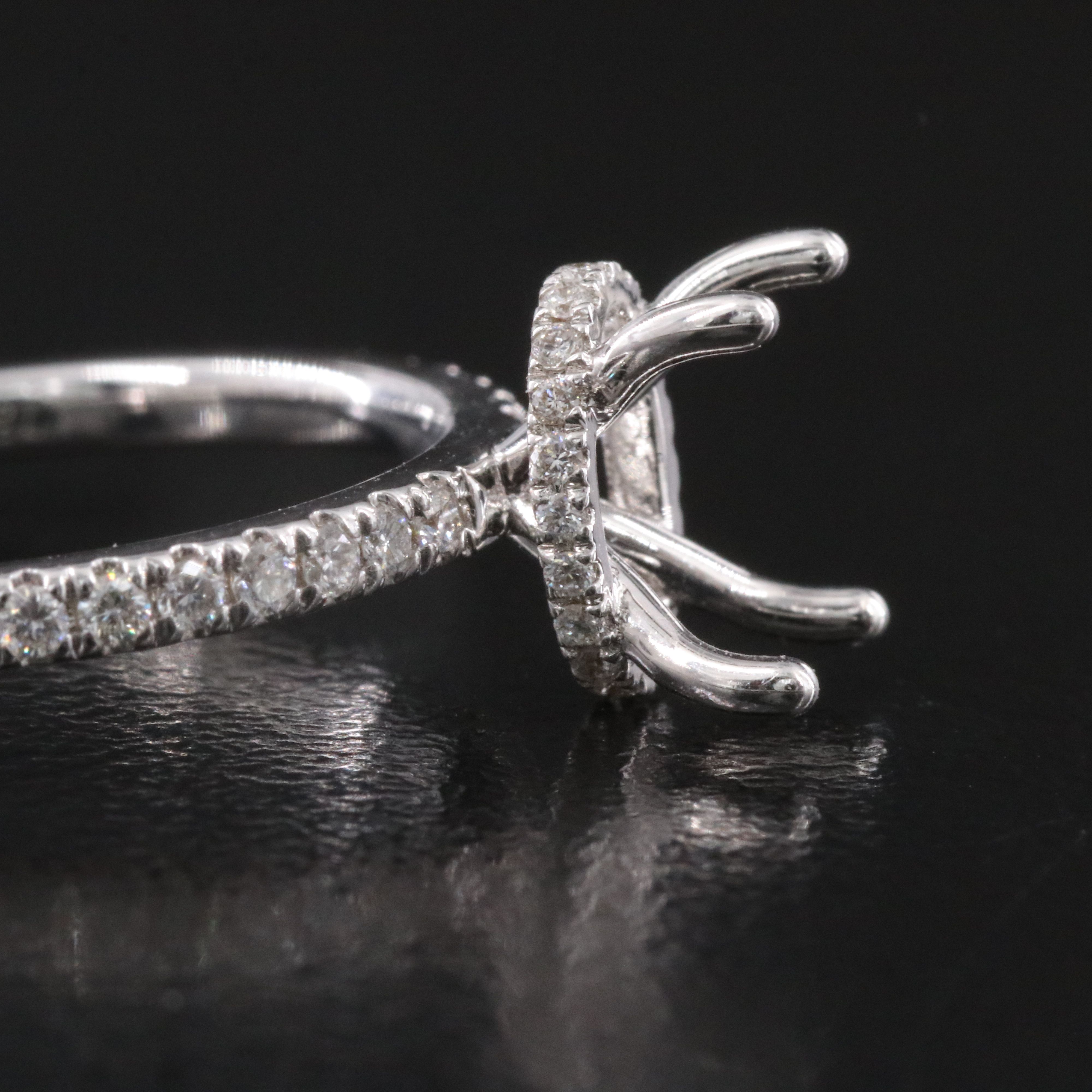 18K 0.38 CTW Diamond Semi Mount Ring