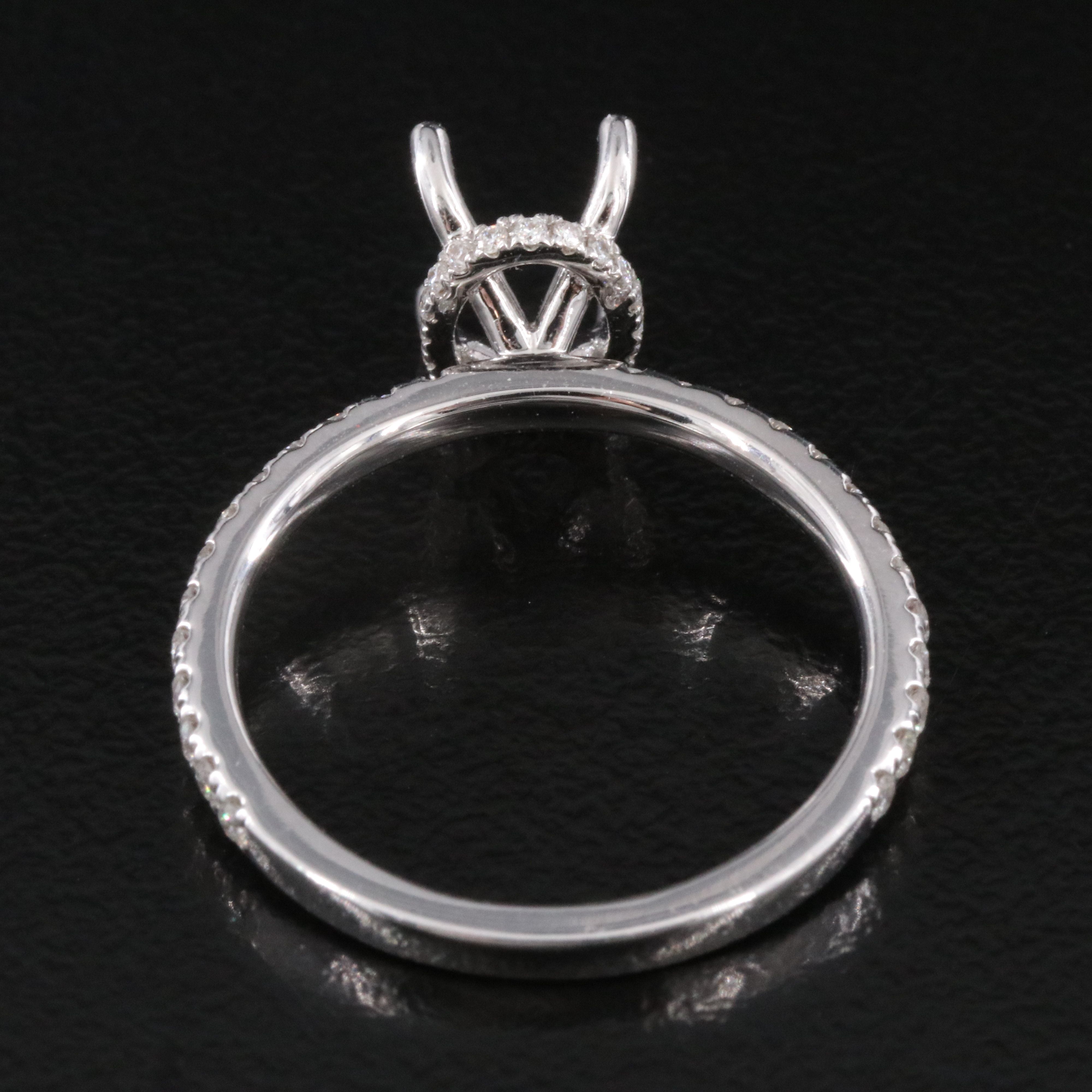 18K 0.38 CTW Diamond Semi Mount Ring