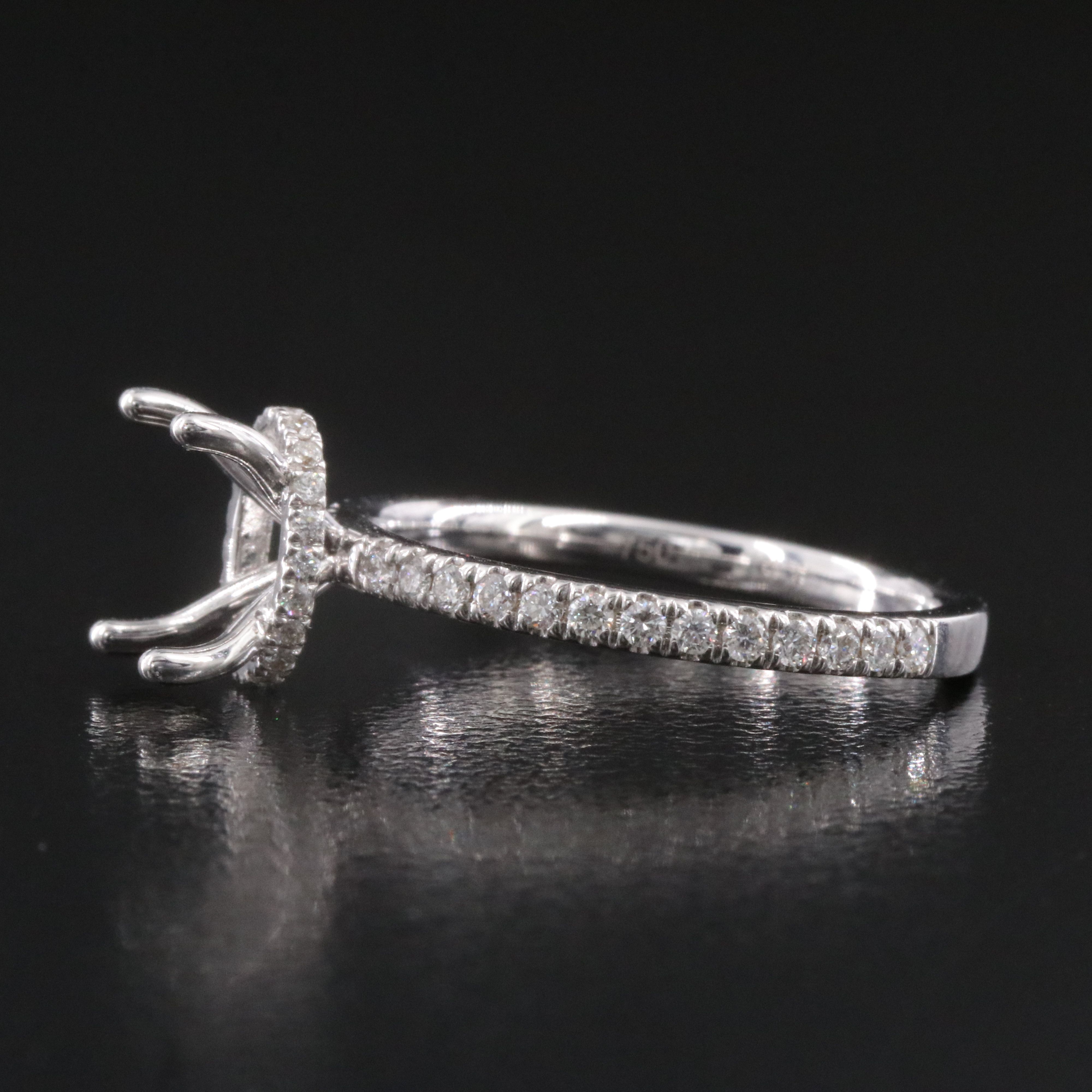 18K 0.38 CTW Diamond Semi Mount Ring