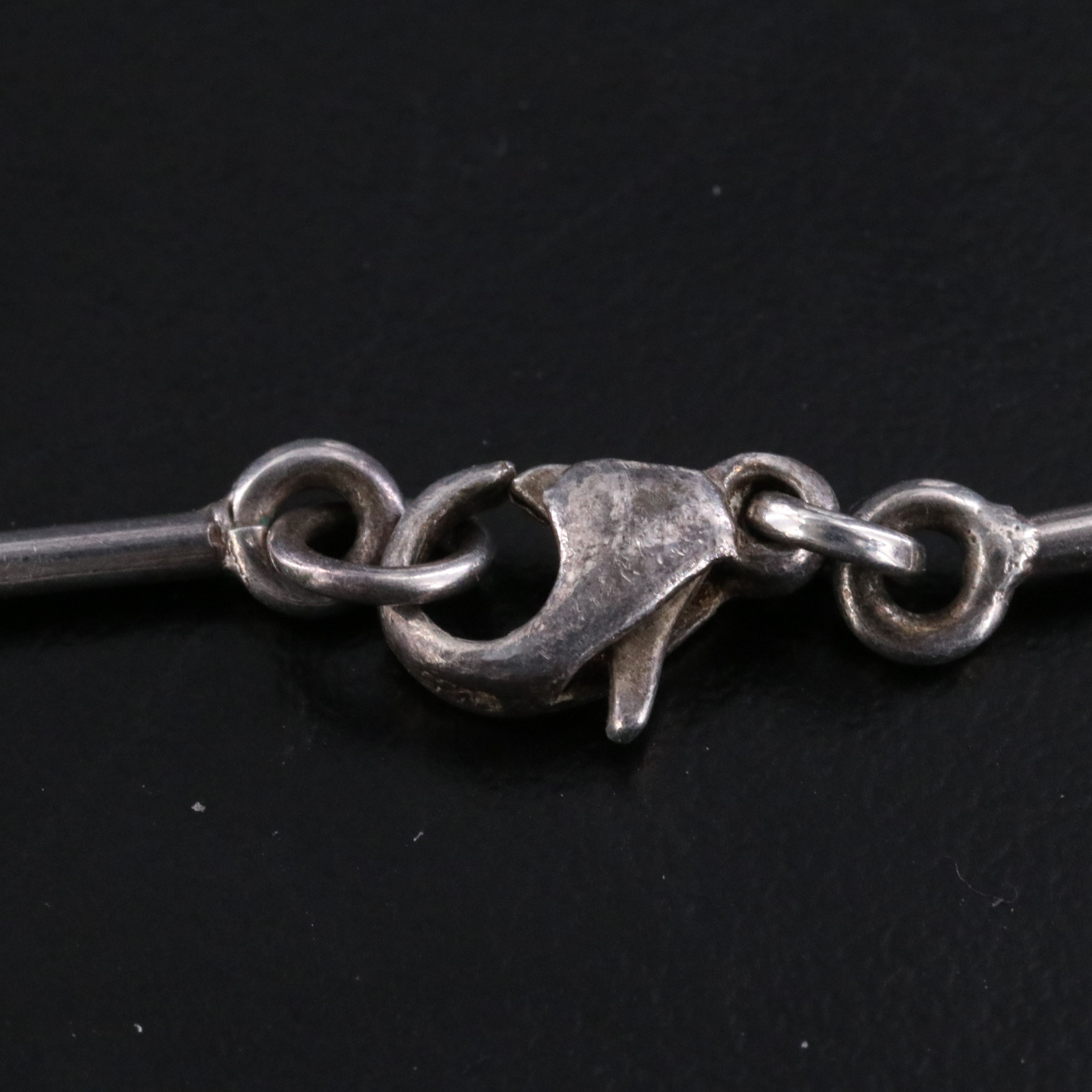 Peruvian Dellapina Sterling Black Onyx Bead Necklace