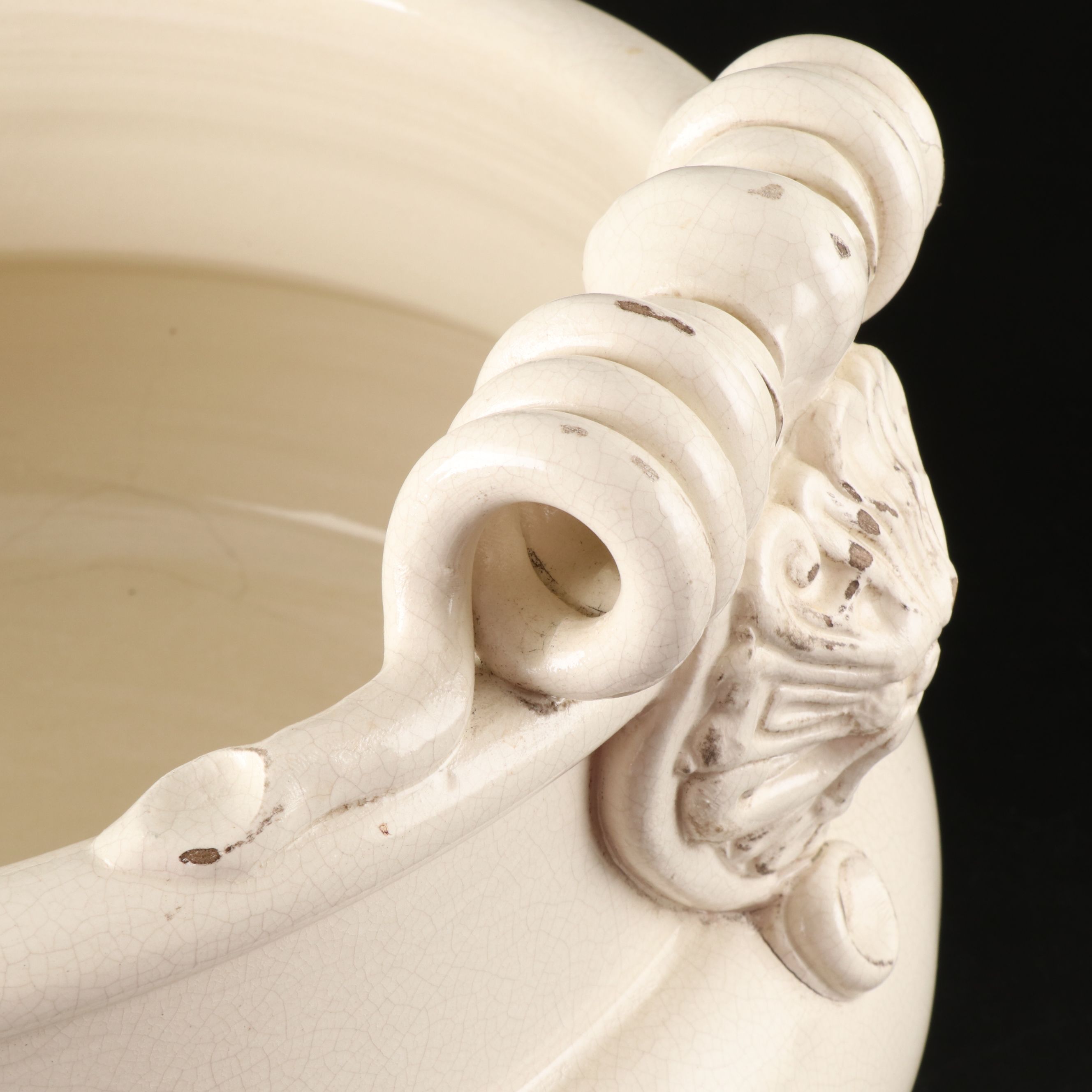 Sur La Table Ceramic Lion Motif Planter Bowl