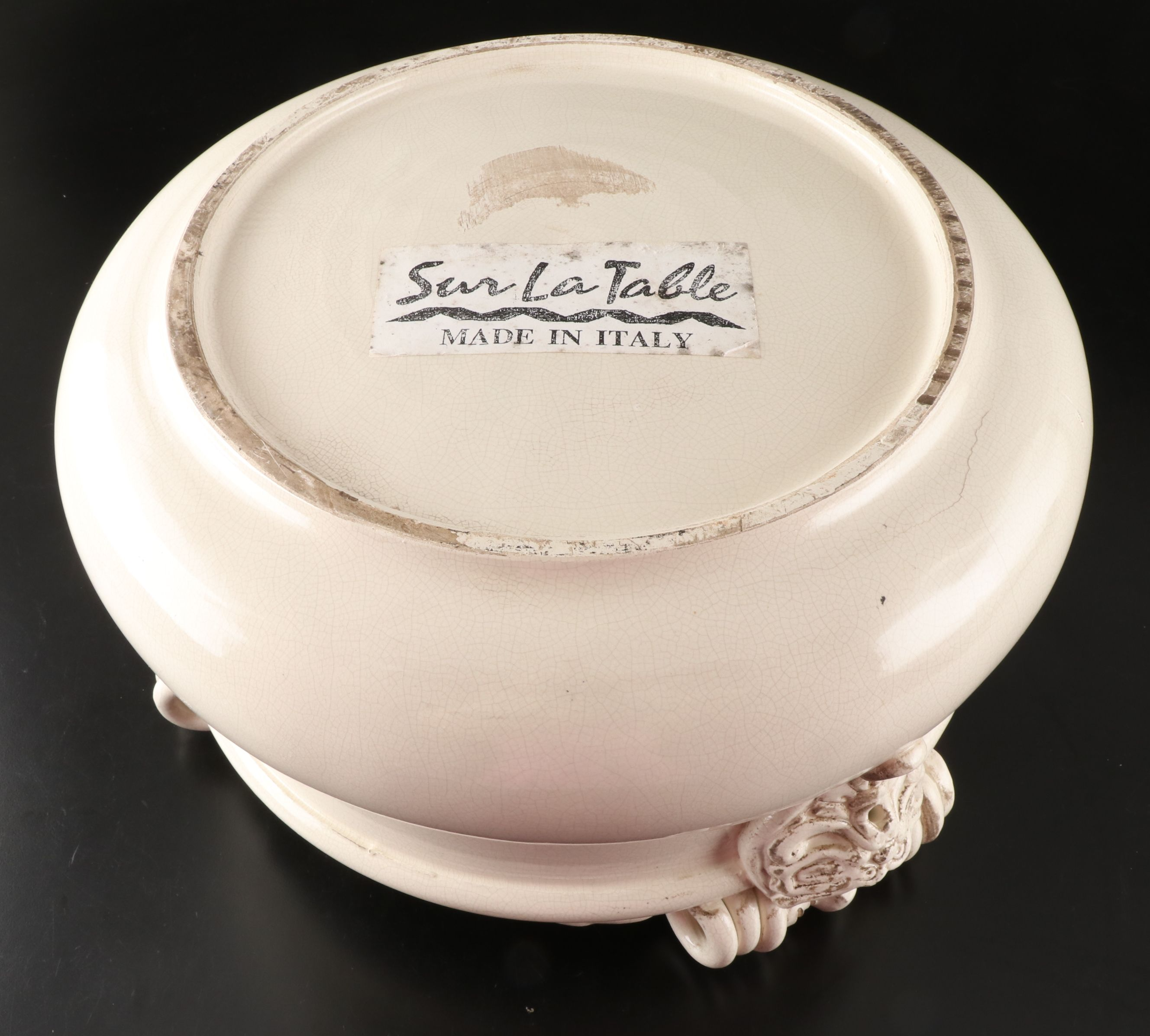 Sur La Table Ceramic Lion Motif Planter Bowl