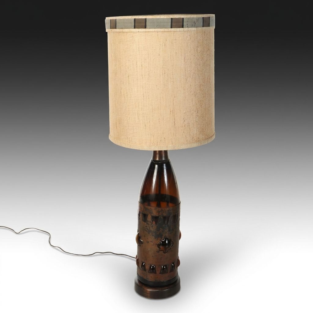 Frederick Cooper Brutalist Caged Glass Floor Lamp, Mid to Late 20th C.
