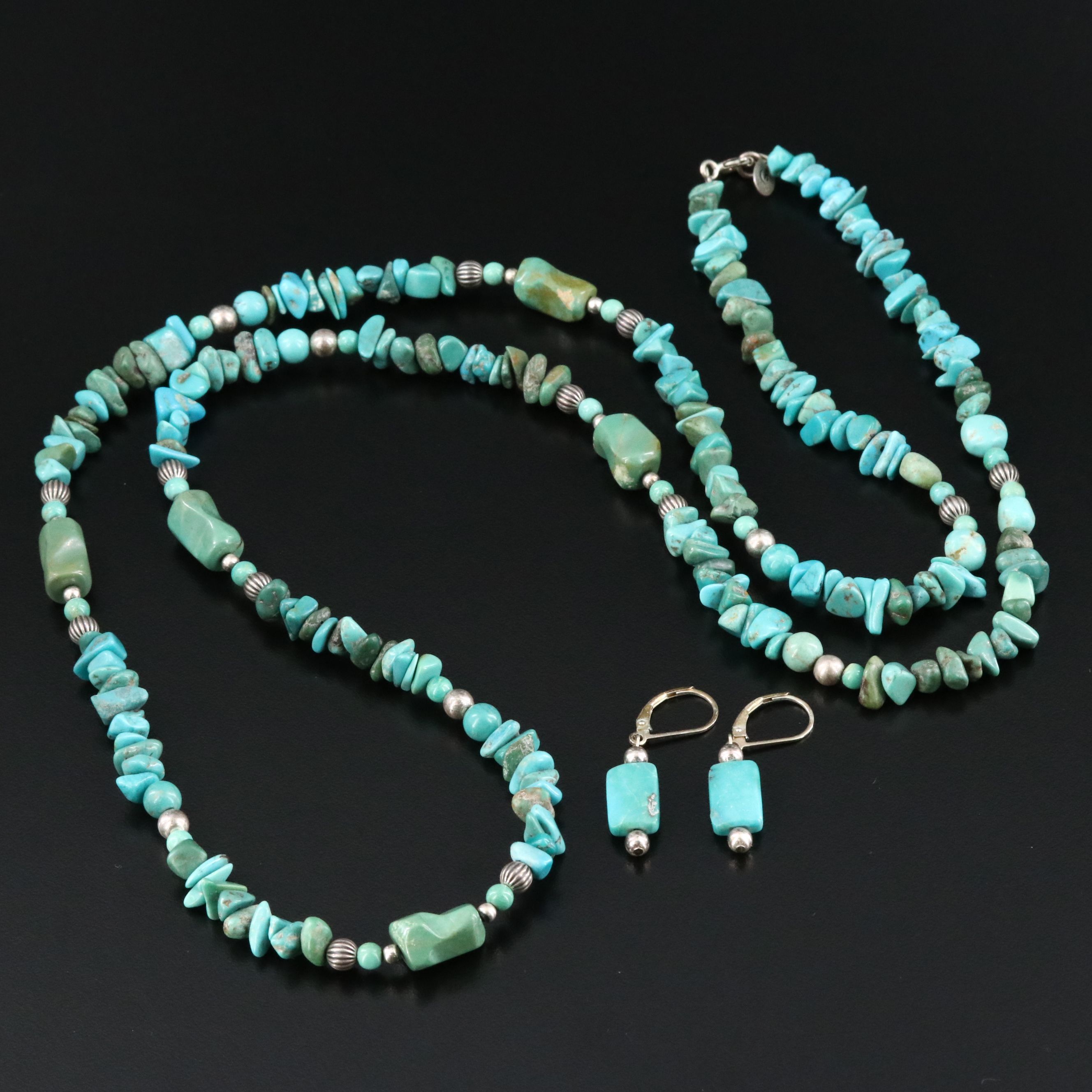 Relios Sterling Turquoise Necklace and Earrings