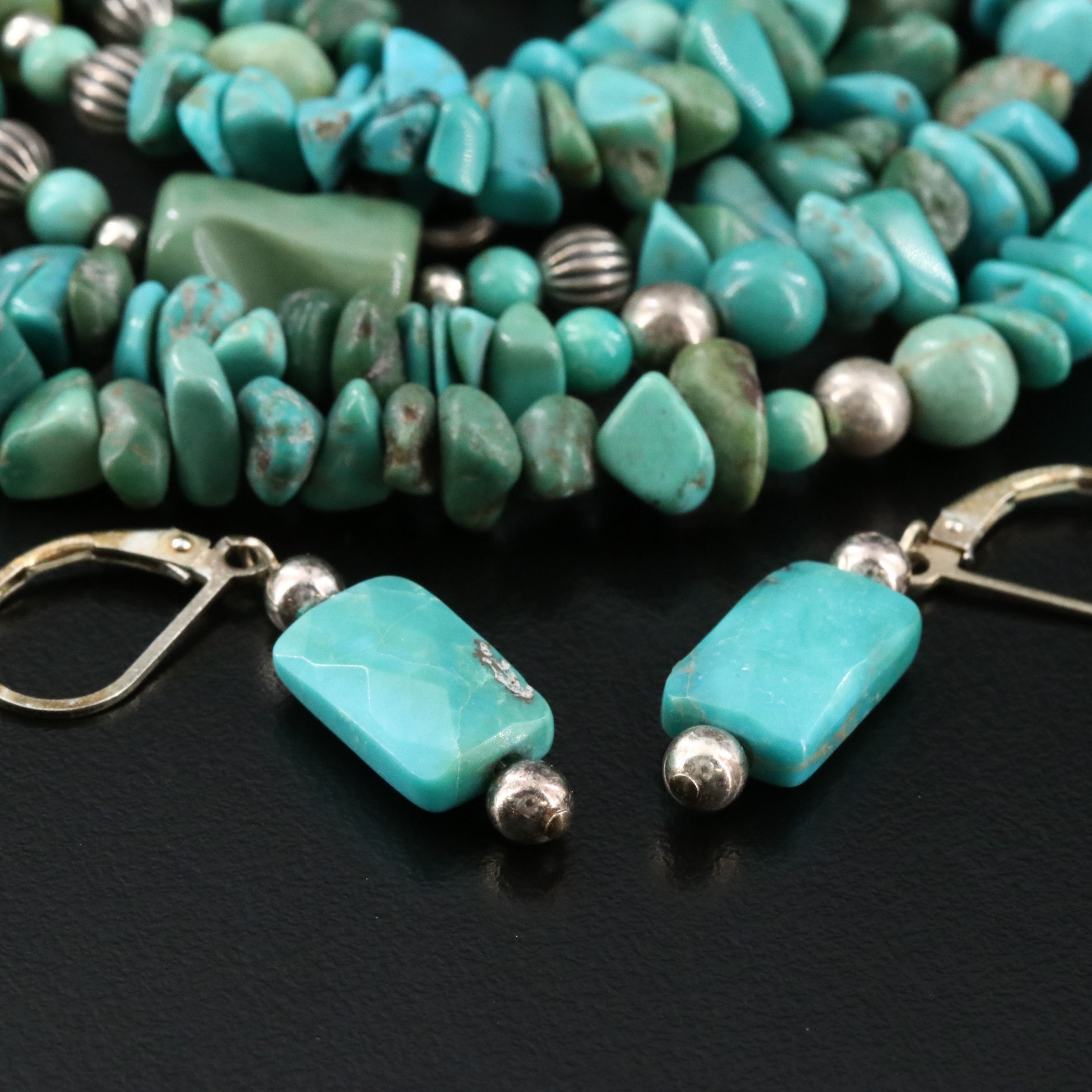 Relios Sterling Turquoise Necklace and Earrings