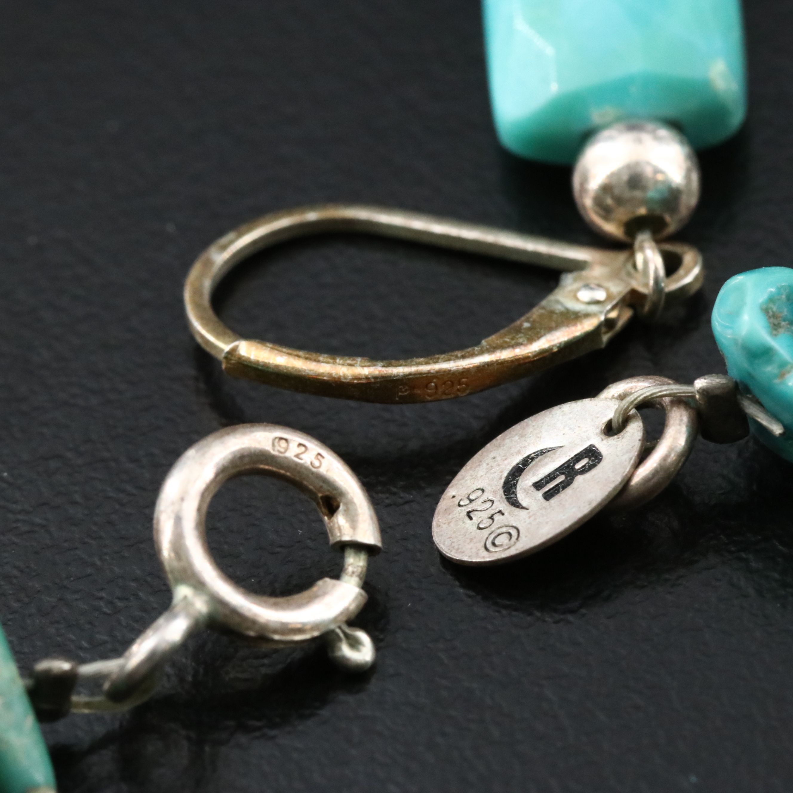 Relios Sterling Turquoise Necklace and Earrings