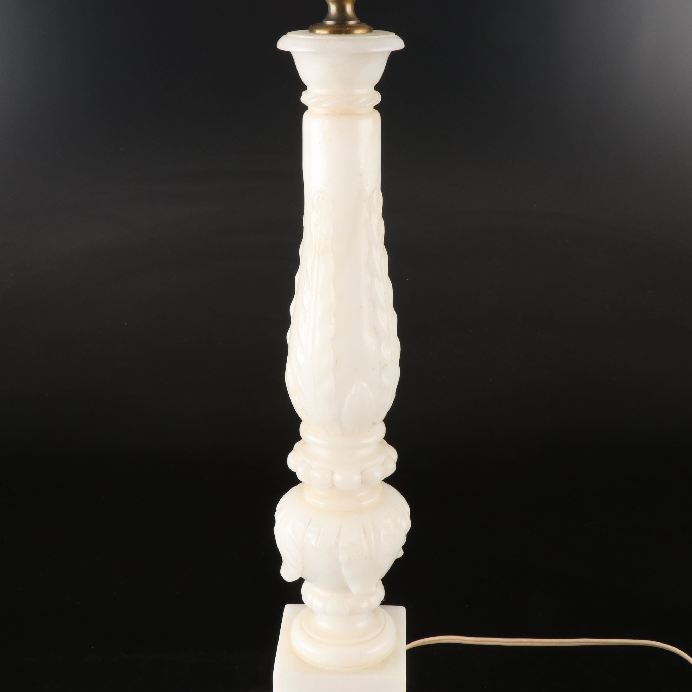 Carved Alabaster Table Lamp