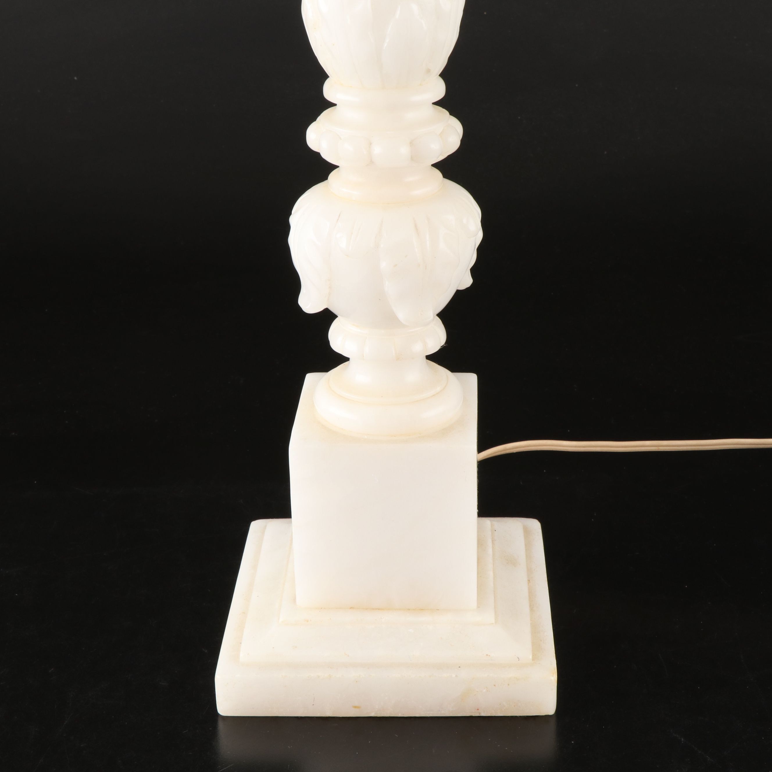 Carved Alabaster Table Lamp