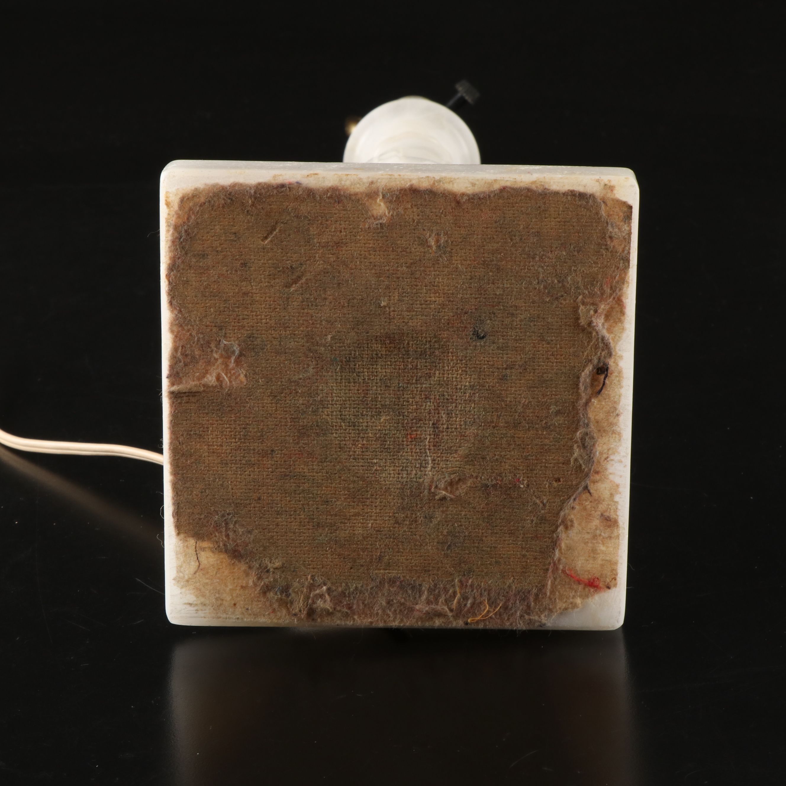 Carved Alabaster Table Lamp