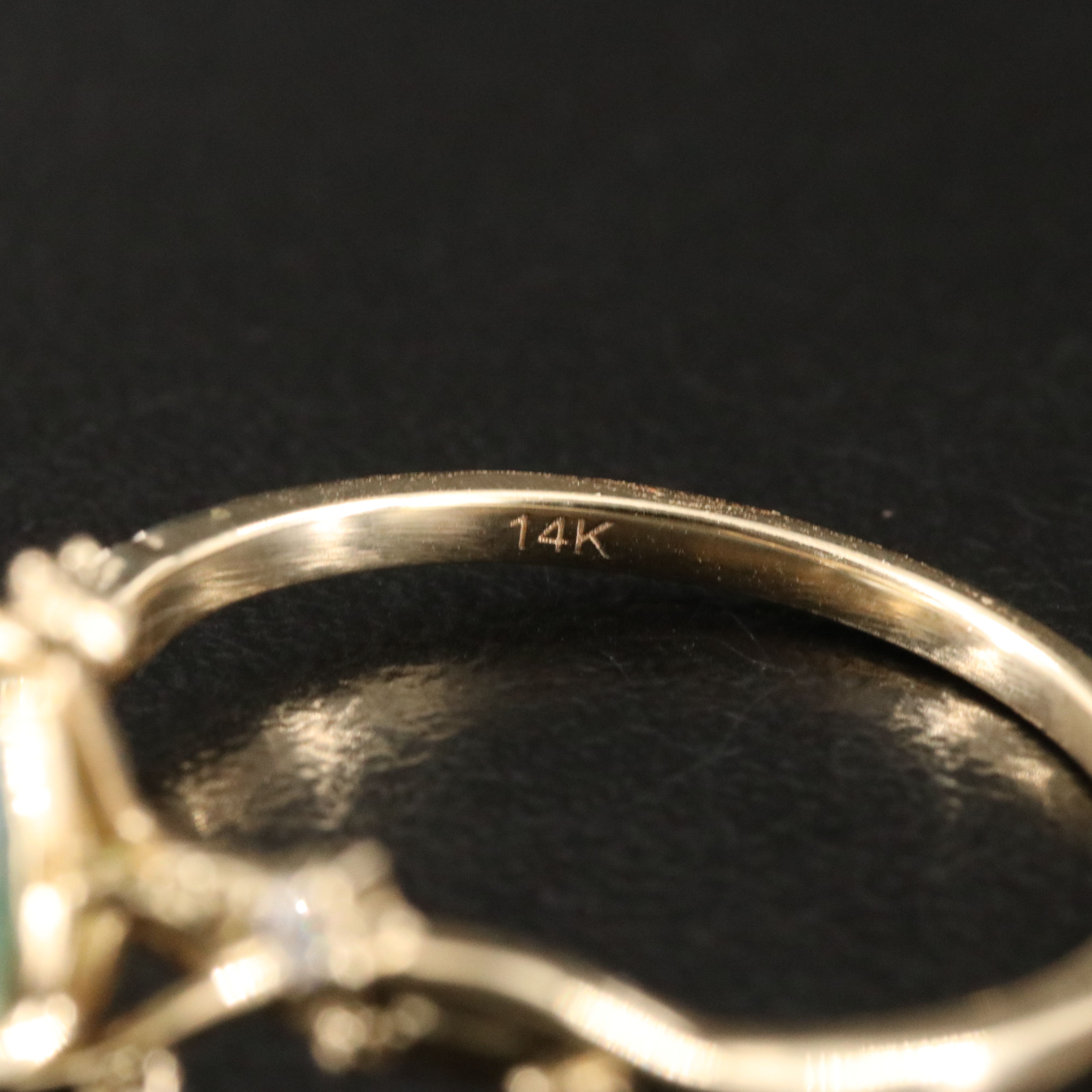 14K Moss Agate and Diamond Ivy Ring