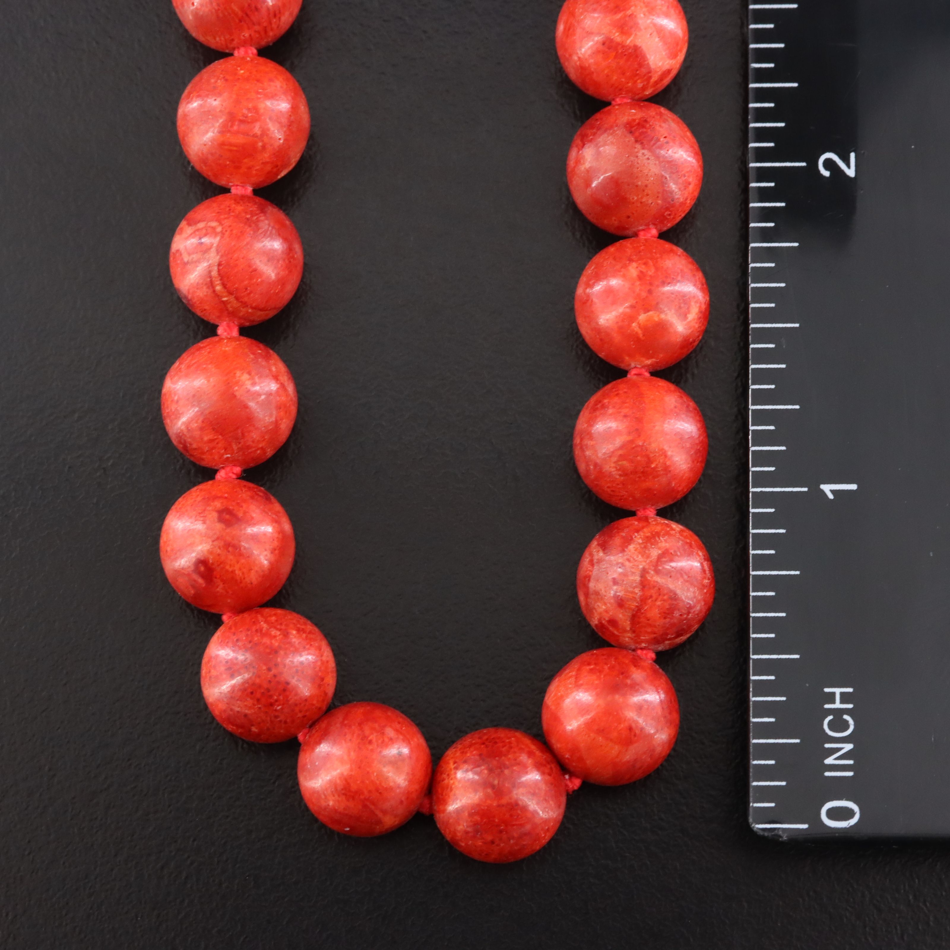 Coral Bead Necklace with 14K Clasp