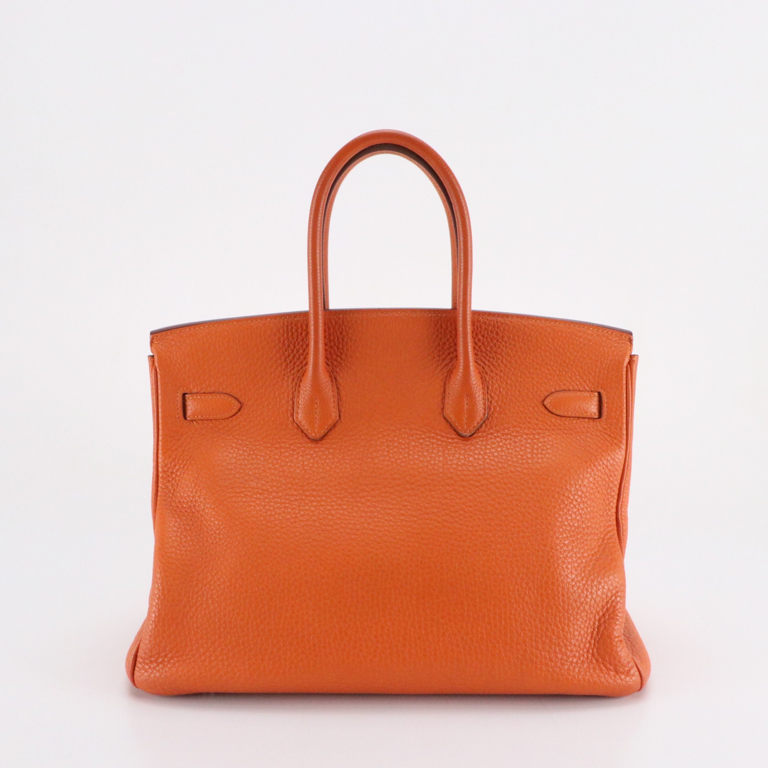 Hermès Birkin 35 Satchel Bag in Orange Clemence Leather
