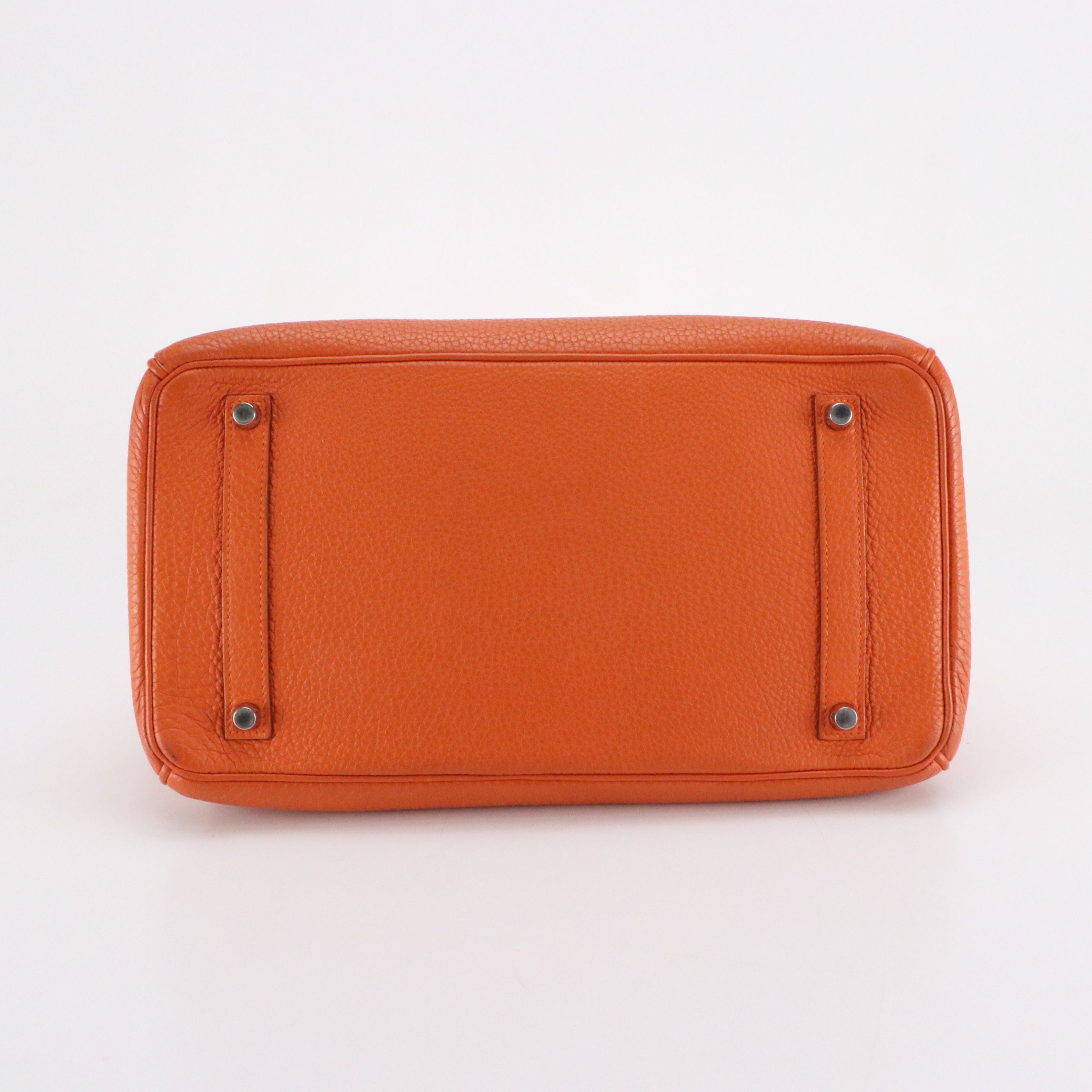 Hermès Birkin 35 Satchel Bag in Orange Clemence Leather