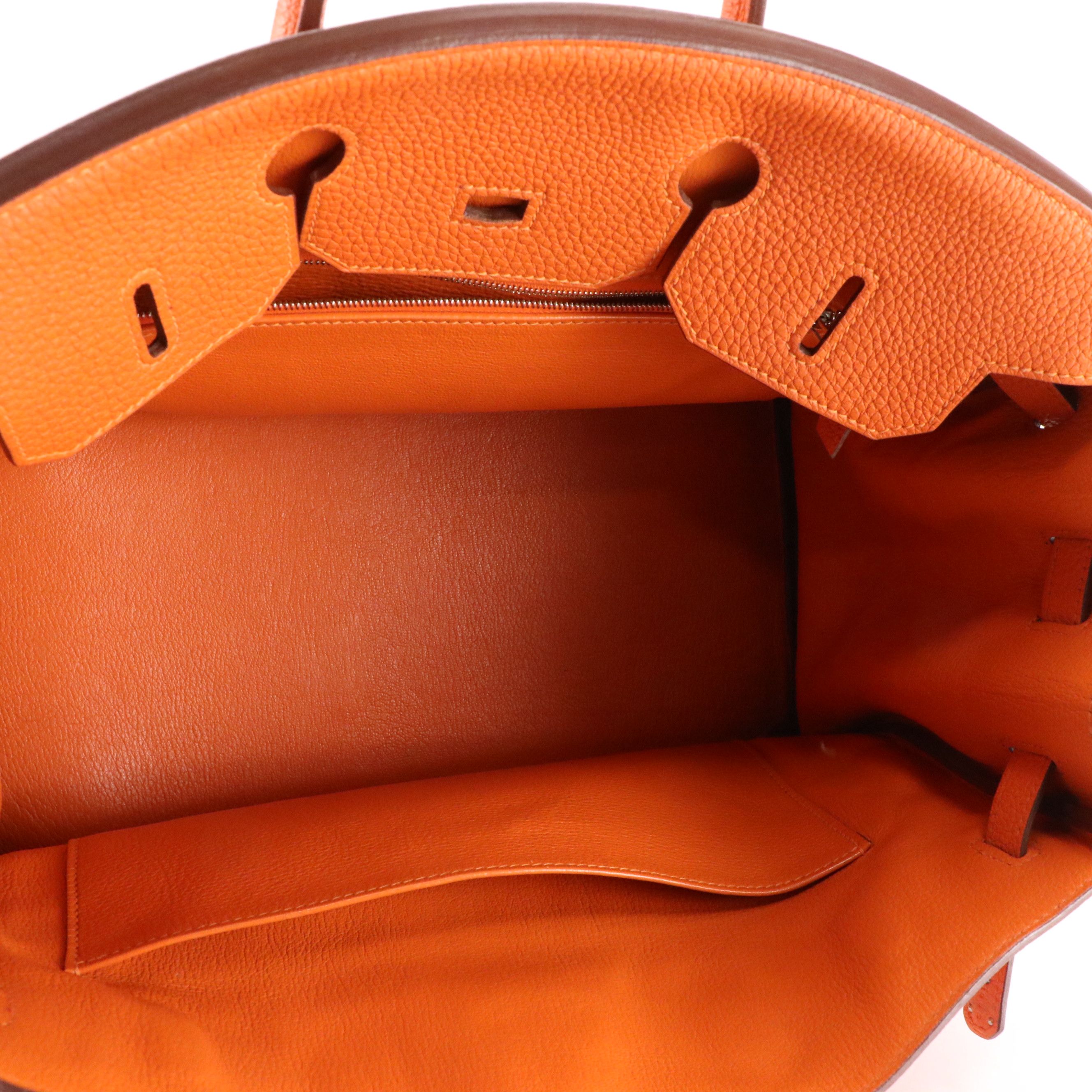 Hermès Birkin 35 Satchel Bag in Orange Clemence Leather