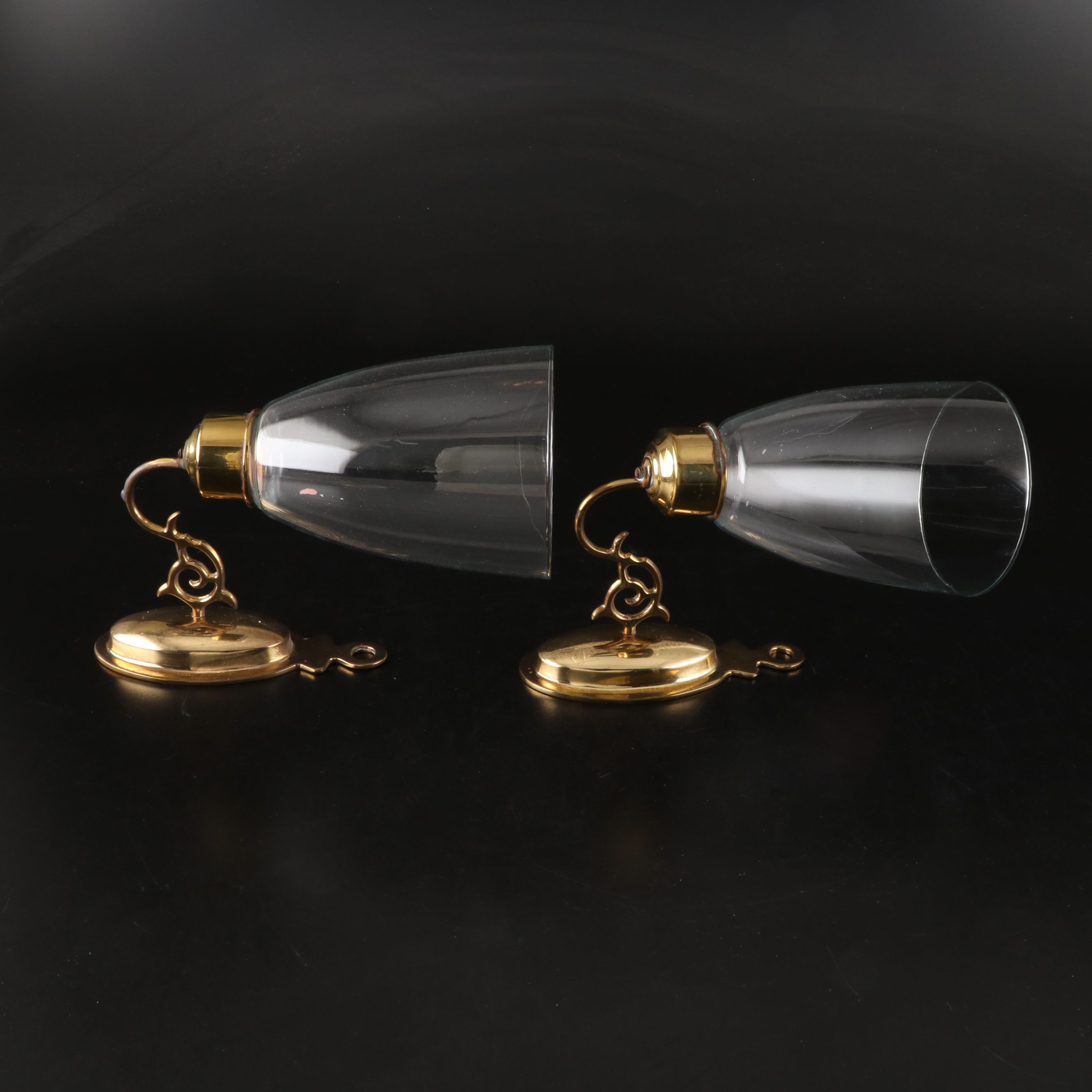 Pair of Modern Wall Sconces with Federal Style Double Candlestick Wall Sconce