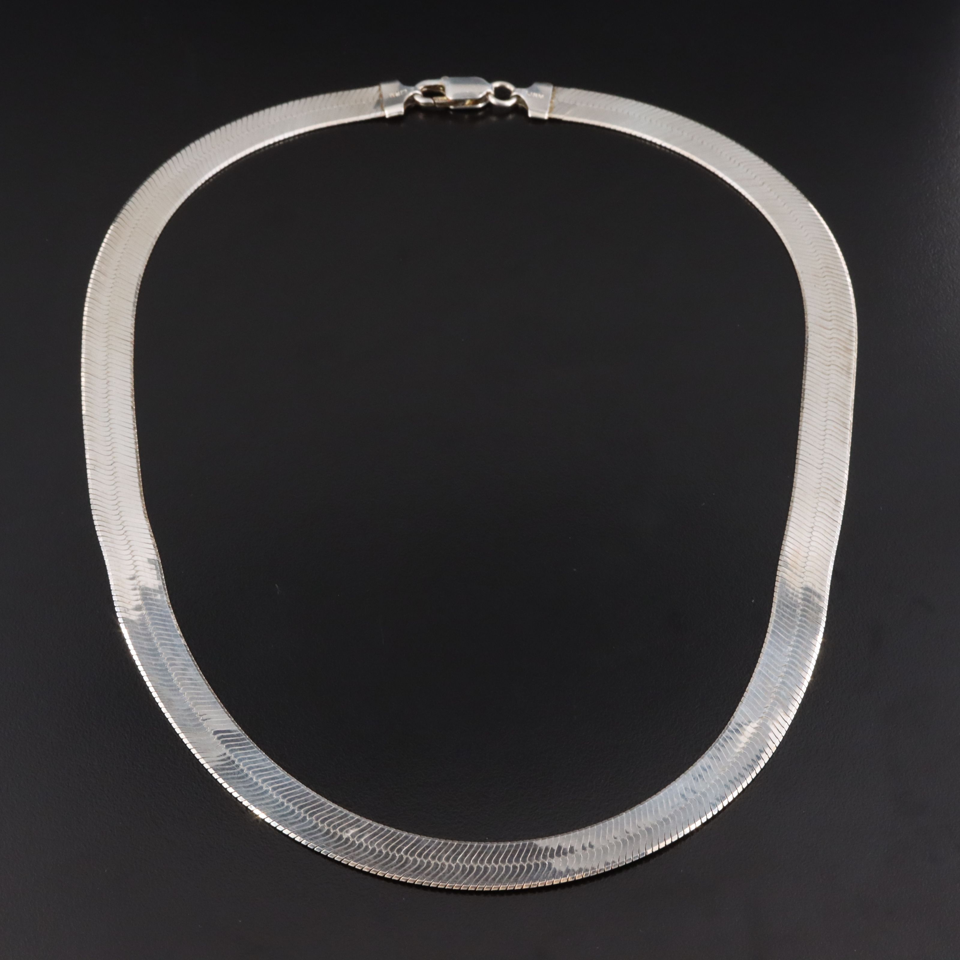 Sterling Herringbone Chain Necklace