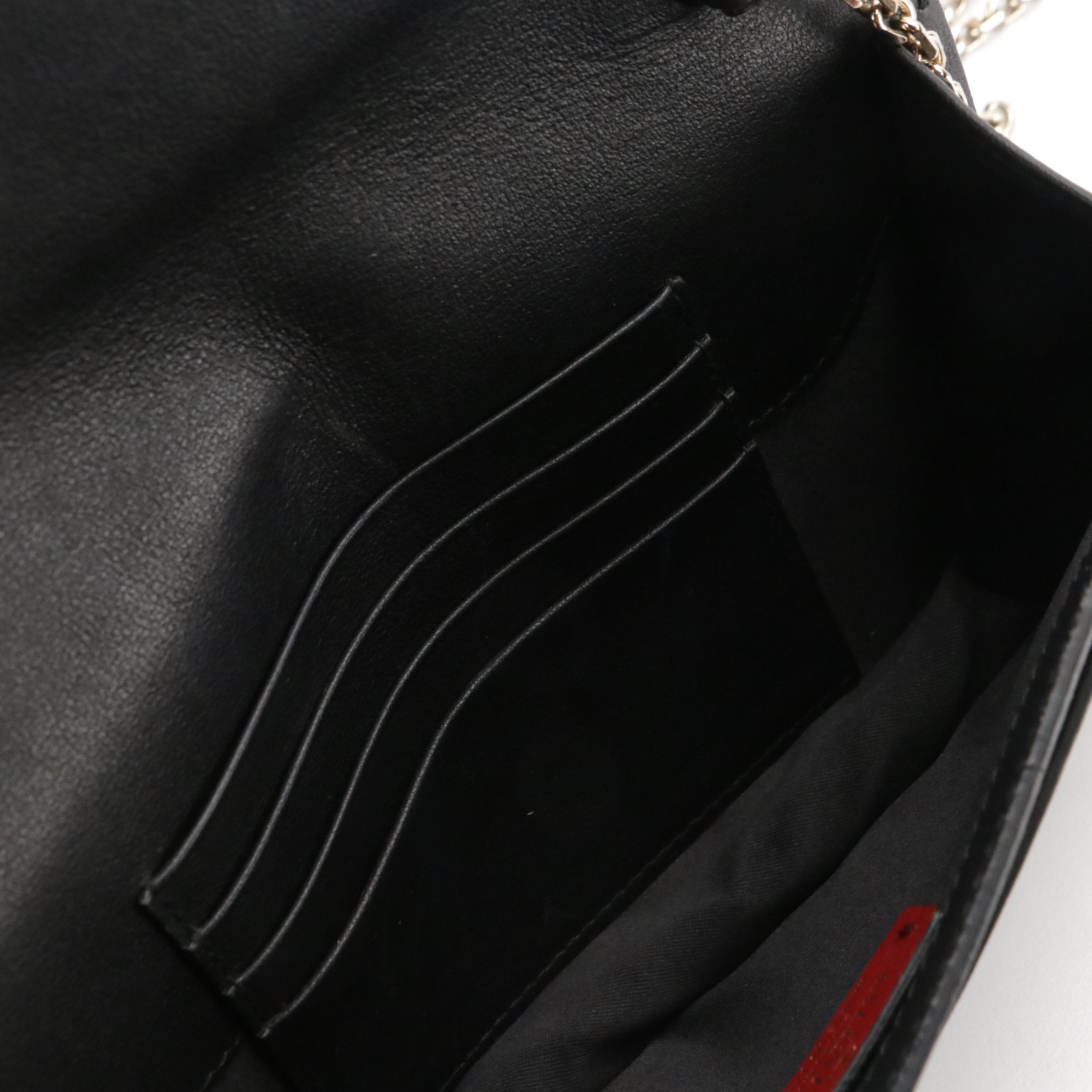 Valentino Rockstud Envelope Flap Wallet-on-Chain Bag in Black Calfskin Leather