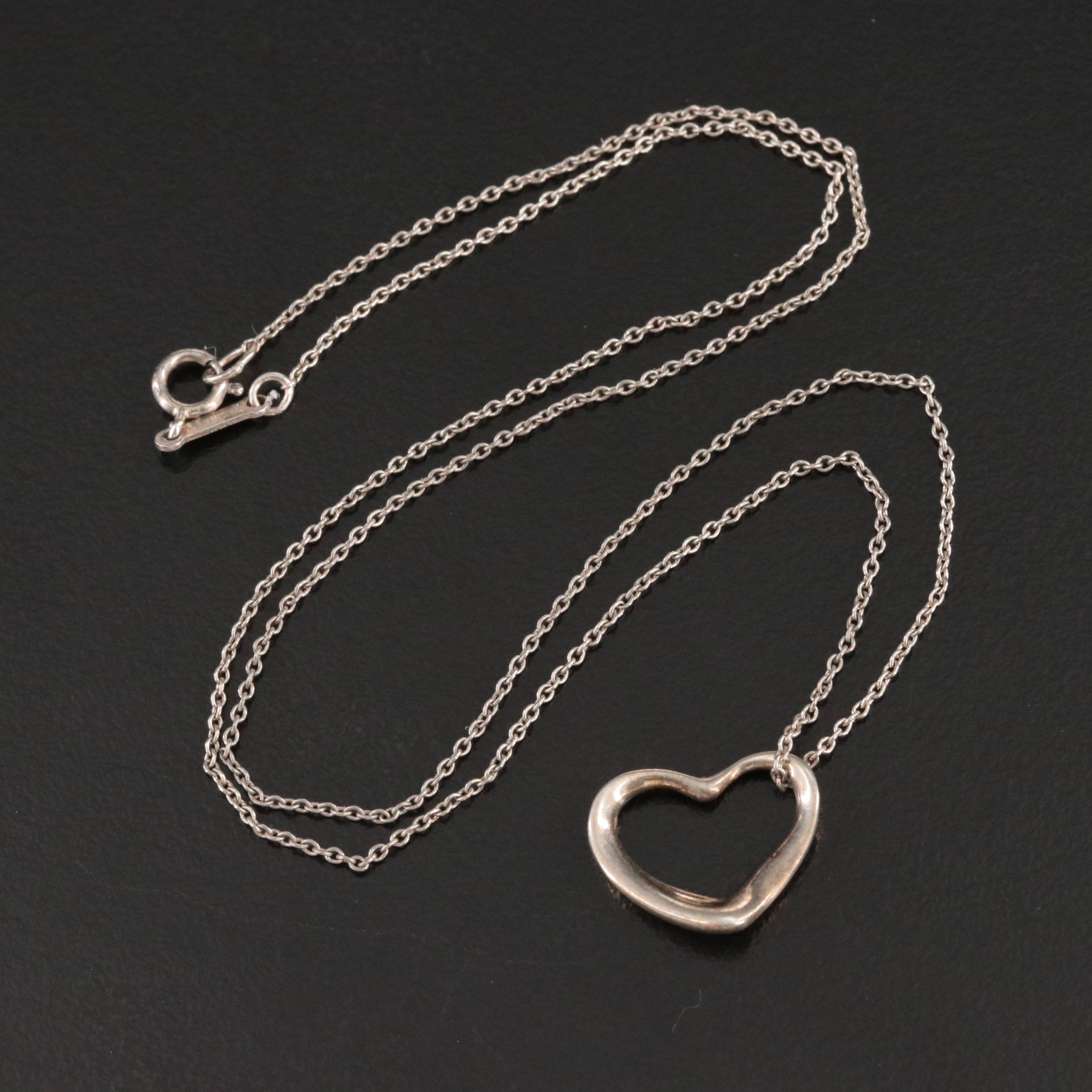 Elsa Peretti for Tiffany & Co. Sterling Open Heart Pendant Necklace